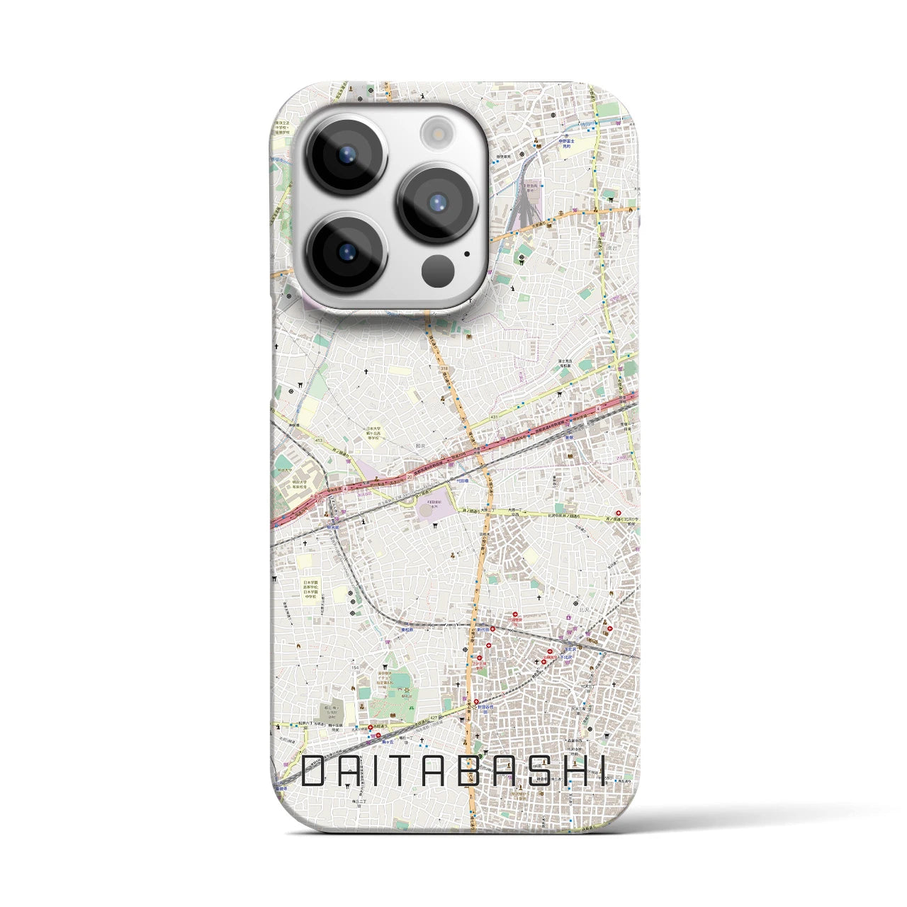 【代田橋】地図柄iPhoneケース（バックカバータイプ・ナチュラル）iPhone 14 Pro 用