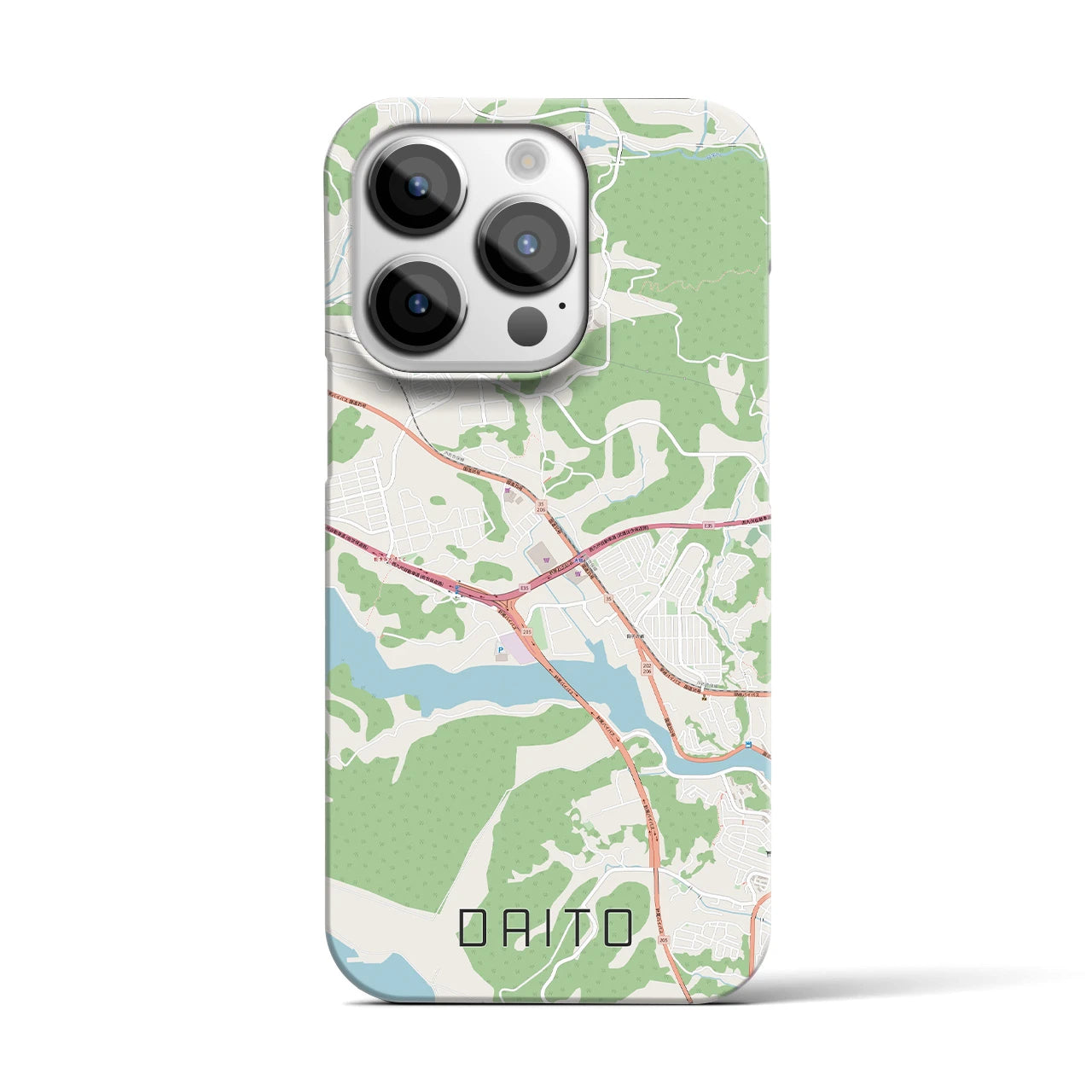 【大塔】地図柄iPhoneケース（バックカバータイプ・ナチュラル）iPhone 14 Pro 用