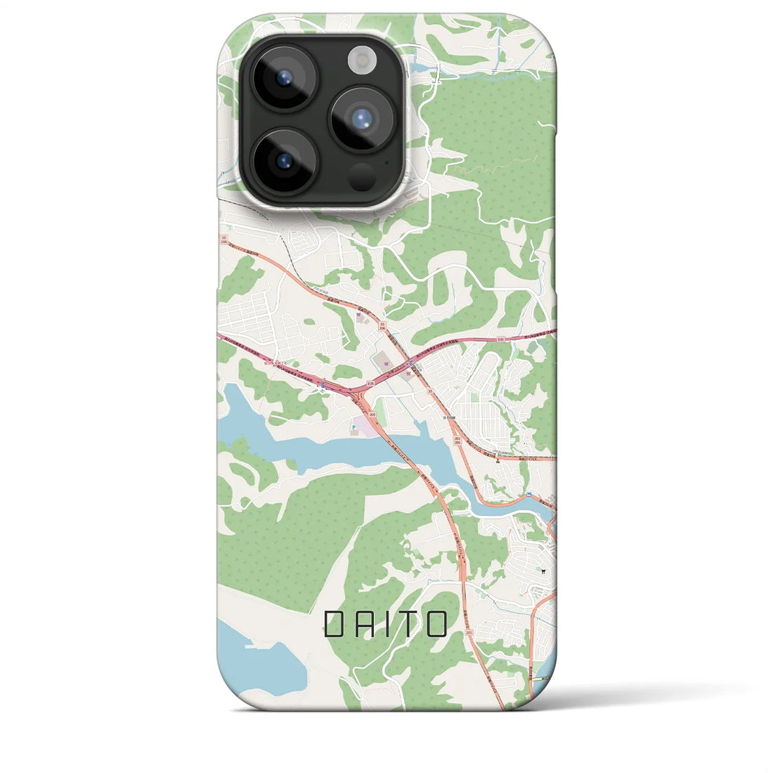 【大塔】地図柄iPhoneケース（バックカバータイプ・ナチュラル）iPhone 15 Pro Max 用