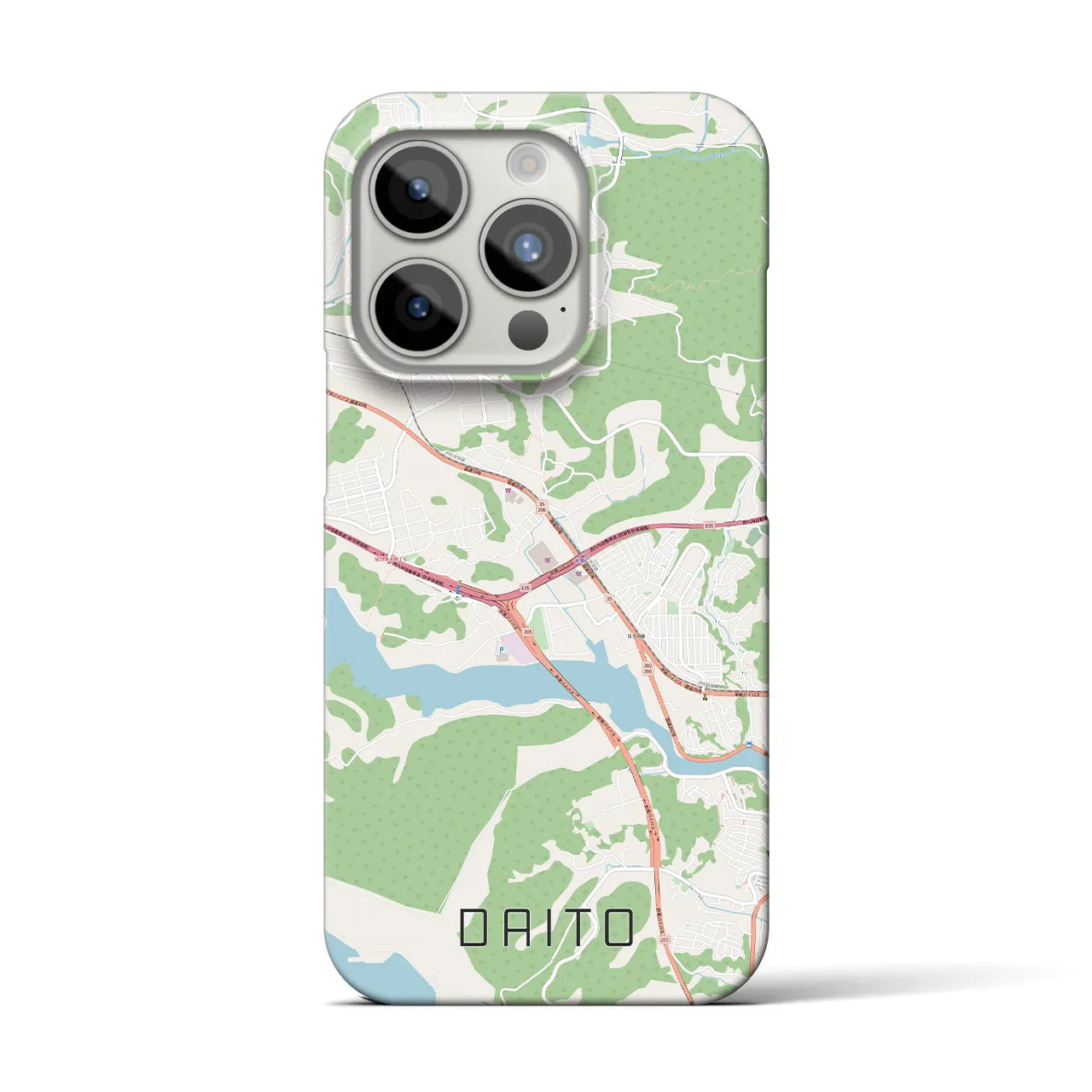 【大塔】地図柄iPhoneケース（バックカバータイプ・ナチュラル）iPhone 15 Pro 用