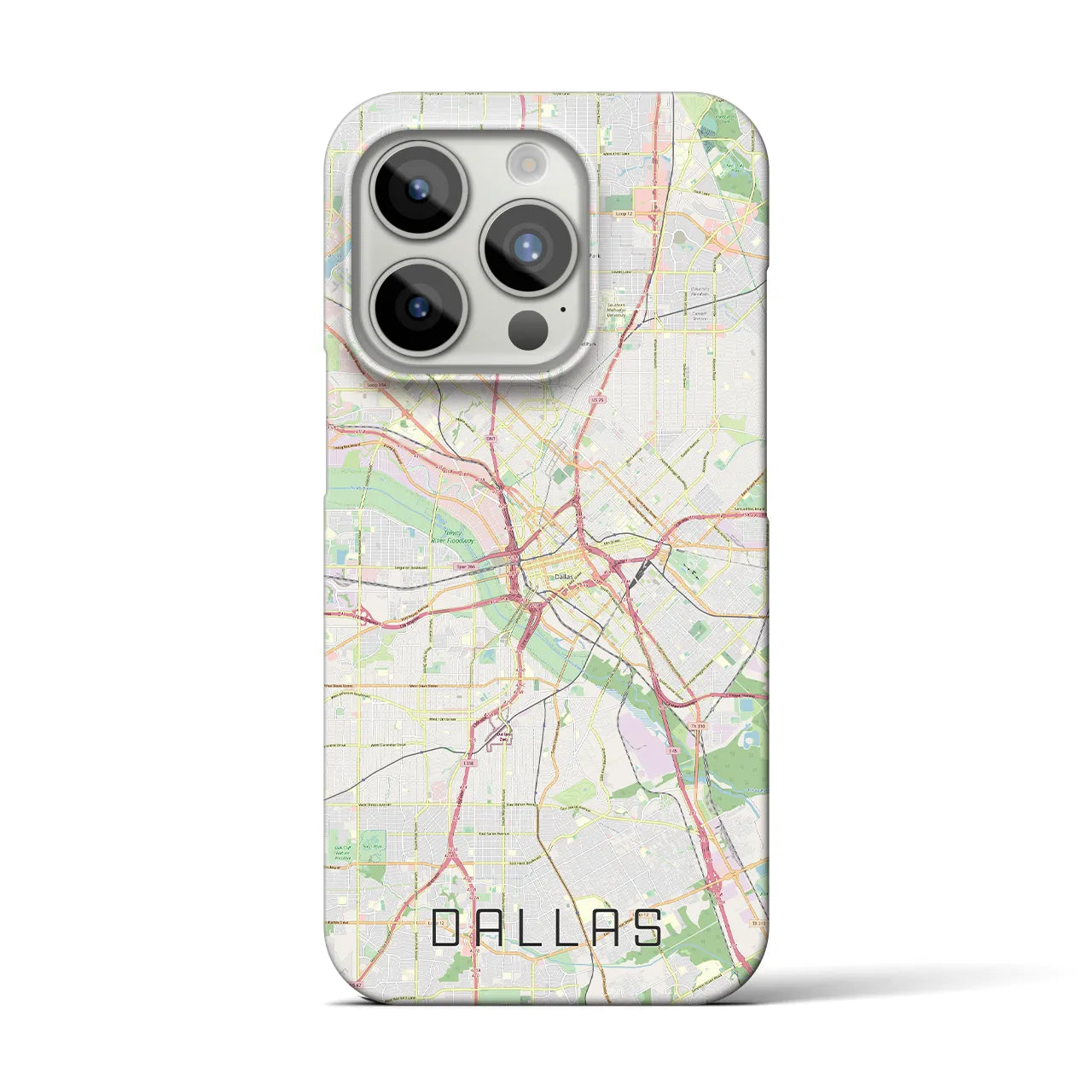 【ダラス】地図柄iPhoneケース（バックカバータイプ・ナチュラル）iPhone 15 Pro 用