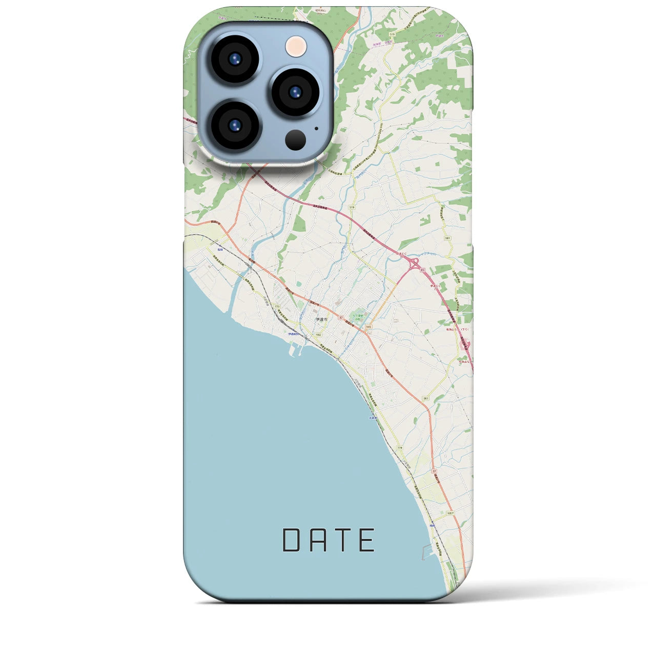 【伊達（北海道）】地図柄iPhoneケース（バックカバータイプ・ナチュラル）iPhone 13 Pro Max 用
