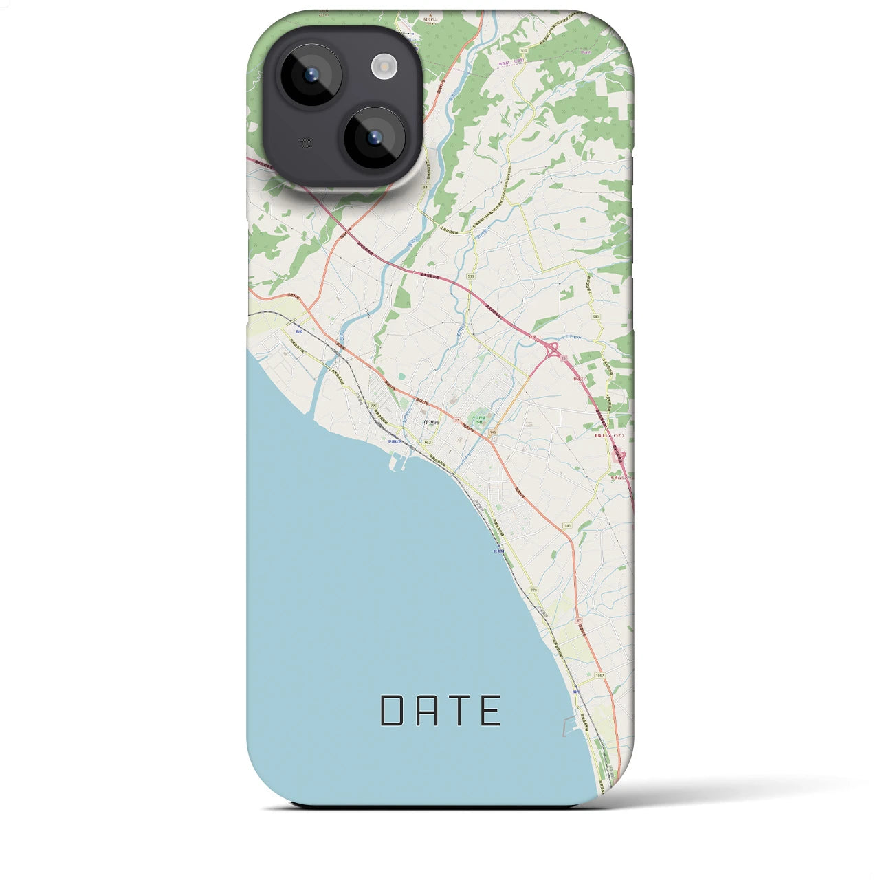 【伊達（北海道）】地図柄iPhoneケース（バックカバータイプ・ナチュラル）iPhone 14 Plus 用