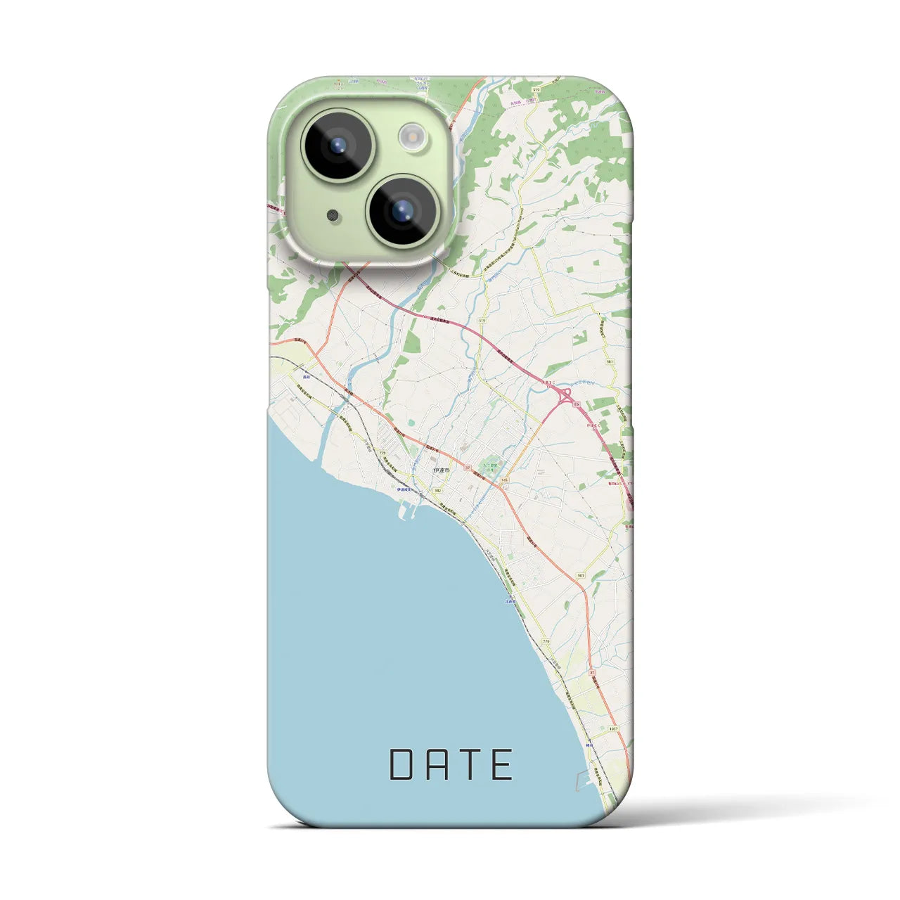 【伊達（北海道）】地図柄iPhoneケース（バックカバータイプ・ナチュラル）iPhone 15 用