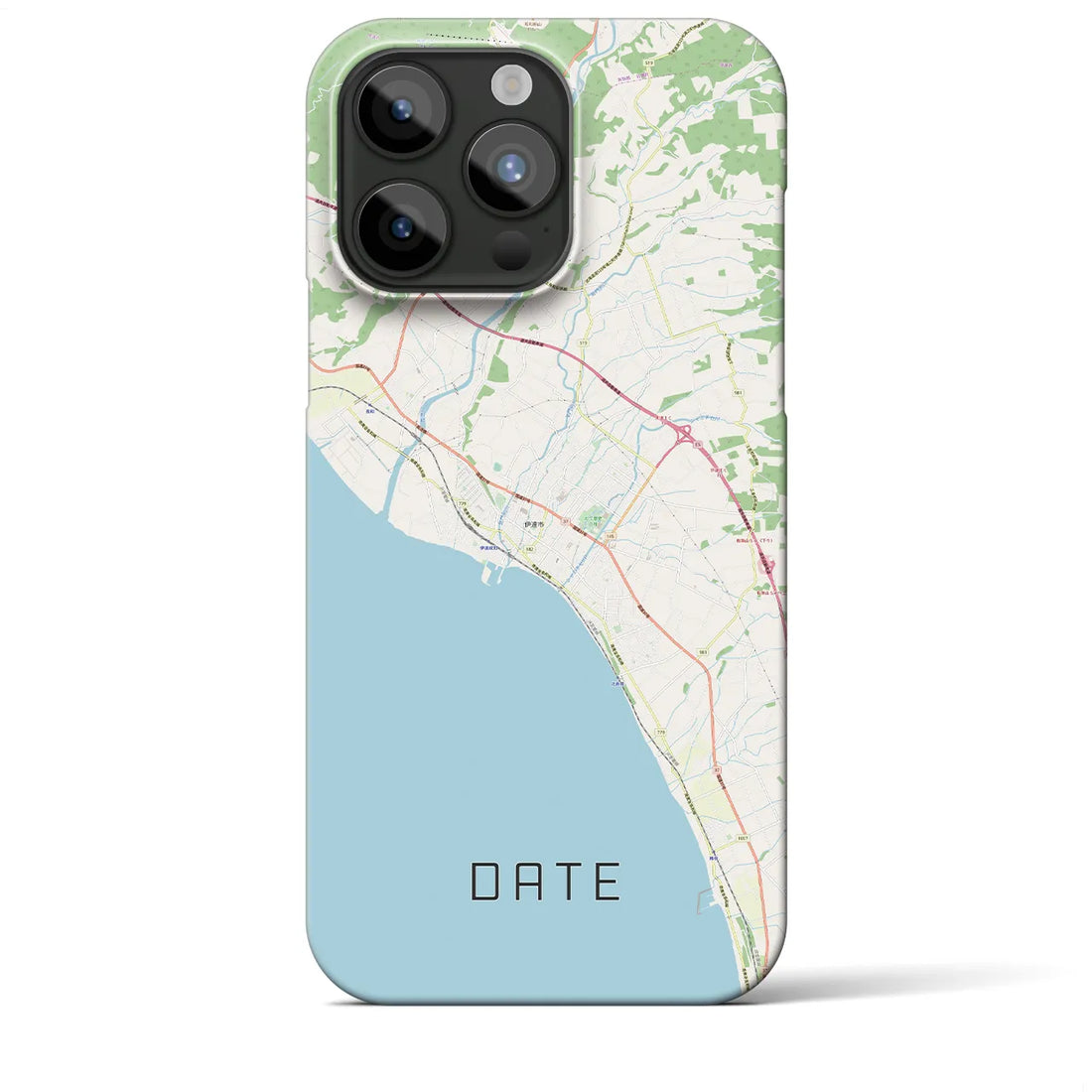 【伊達（北海道）】地図柄iPhoneケース（バックカバータイプ・ナチュラル）iPhone 15 Pro Max 用