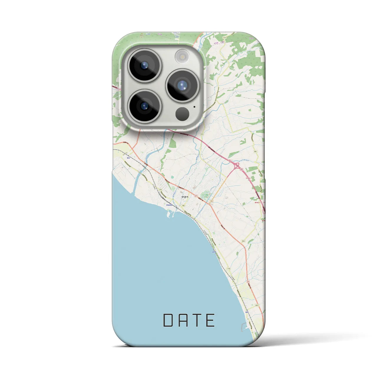 【伊達（北海道）】地図柄iPhoneケース（バックカバータイプ・ナチュラル）iPhone 15 Pro 用