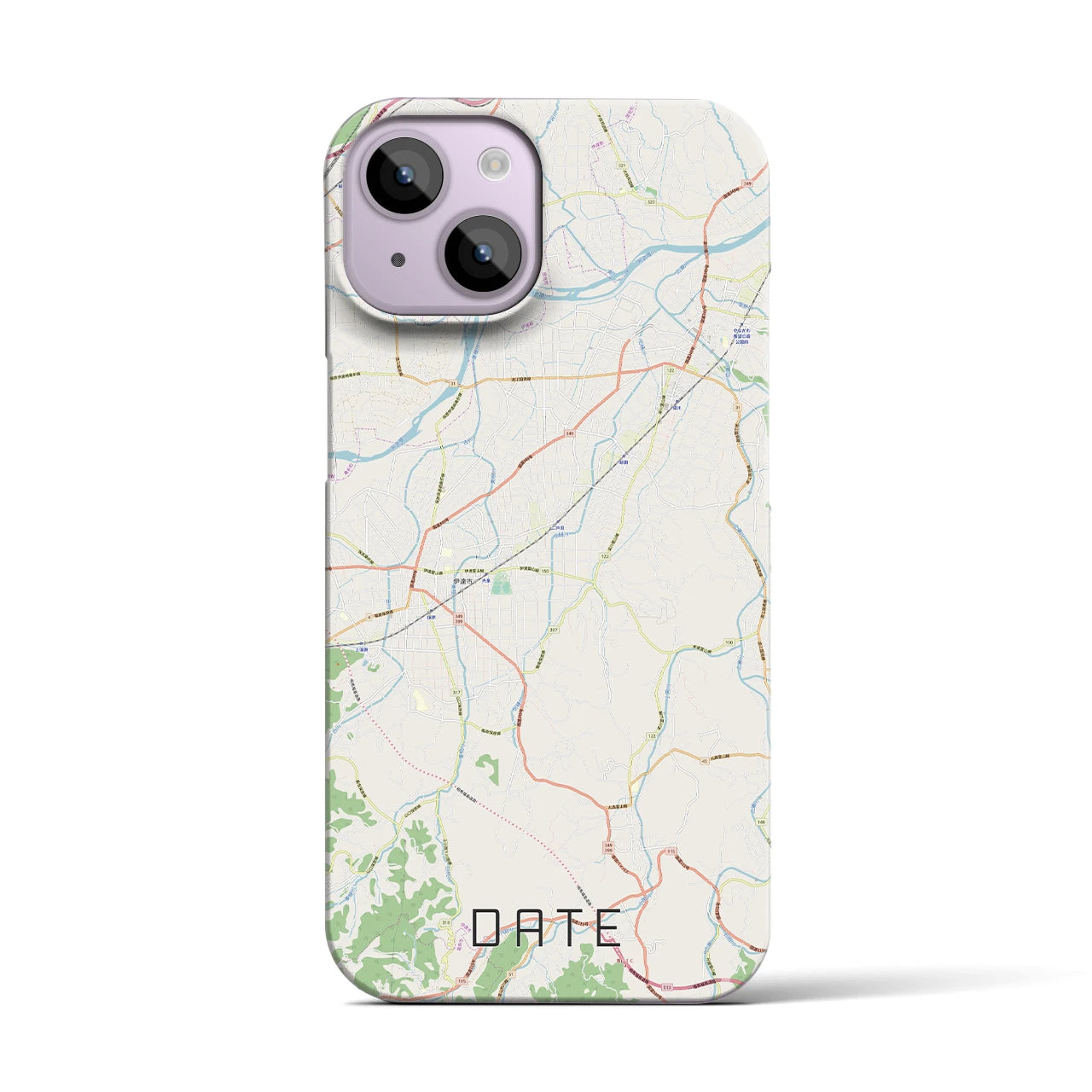 【伊達（福島県）】地図柄iPhoneケース（バックカバータイプ・ナチュラル）iPhone 14 用