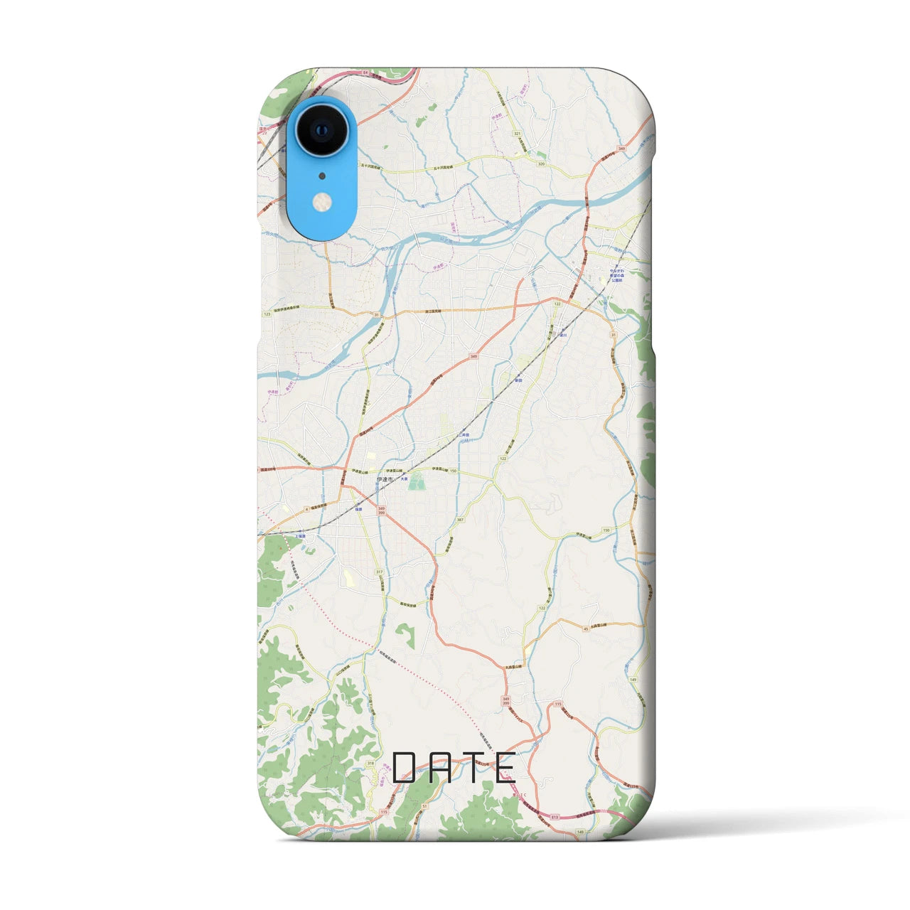 【伊達（福島県）】地図柄iPhoneケース（バックカバータイプ・ナチュラル）iPhone XR 用