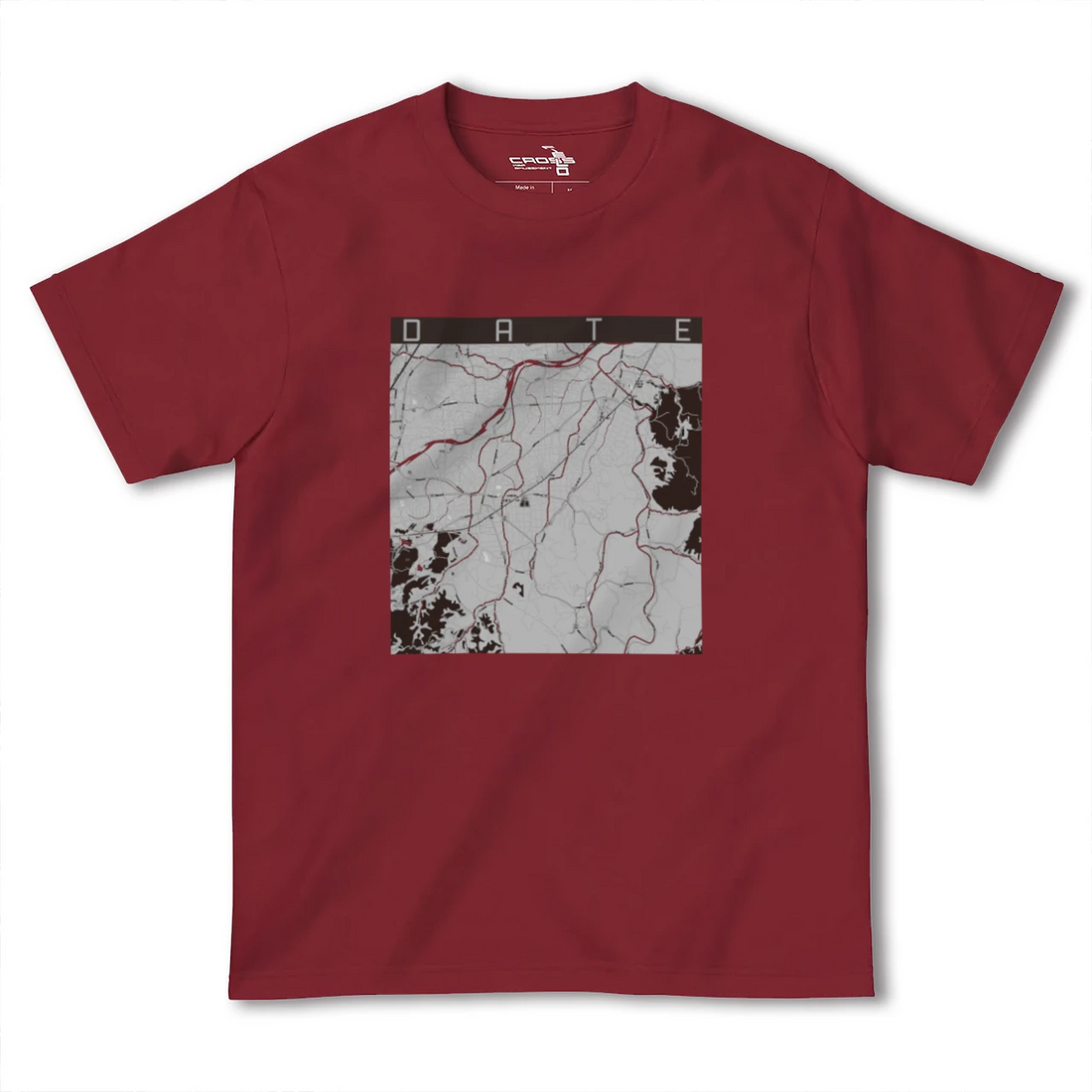 【伊達(福島県)(福島県)】地図柄ヘビーウェイトTシャツ