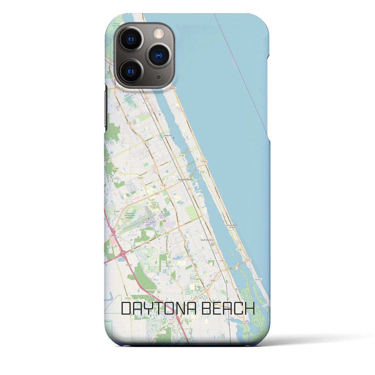【デイトナビーチ】地図柄iPhoneケース（バックカバータイプ・ナチュラル）iPhone 11 Pro Max 用