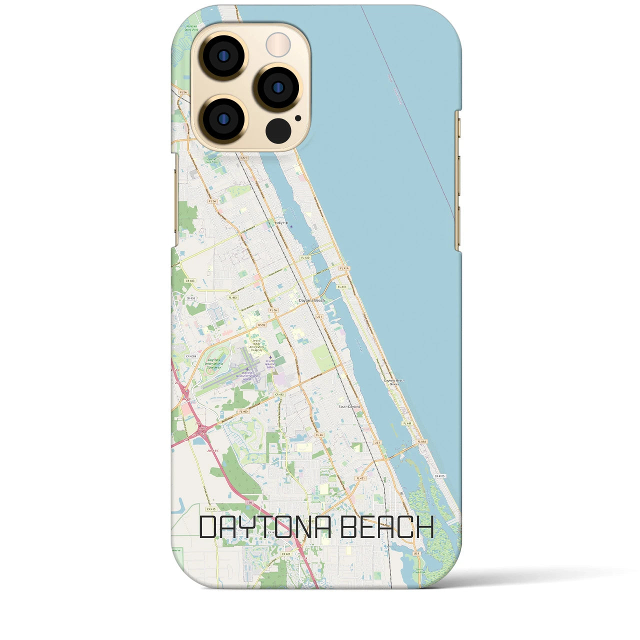 【デイトナビーチ】地図柄iPhoneケース（バックカバータイプ・ナチュラル）iPhone 12 Pro Max 用