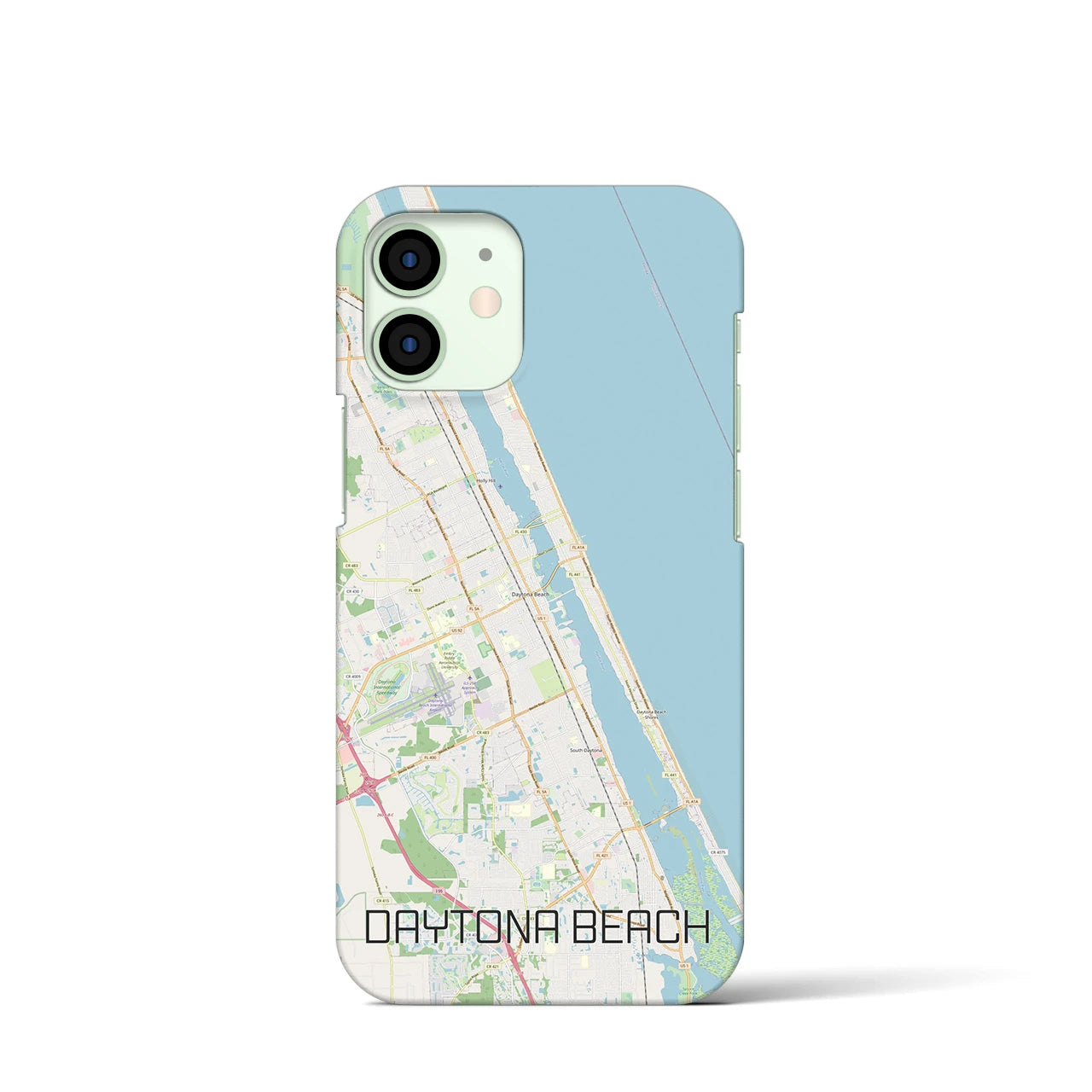 【デイトナビーチ】地図柄iPhoneケース（バックカバータイプ・ナチュラル）iPhone 12 mini 用