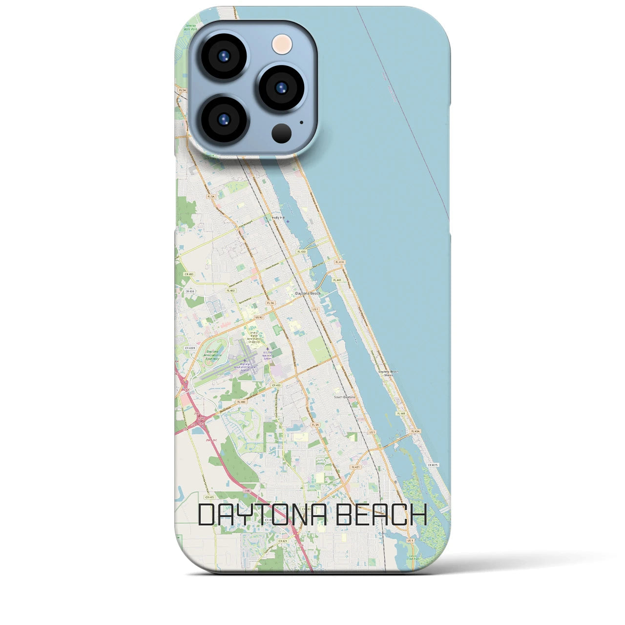 【デイトナビーチ】地図柄iPhoneケース（バックカバータイプ・ナチュラル）iPhone 13 Pro Max 用