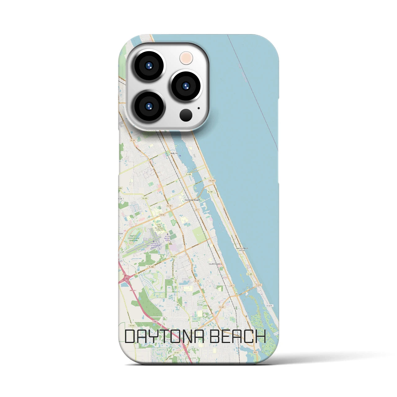 【デイトナビーチ】地図柄iPhoneケース（バックカバータイプ・ナチュラル）iPhone 13 Pro 用