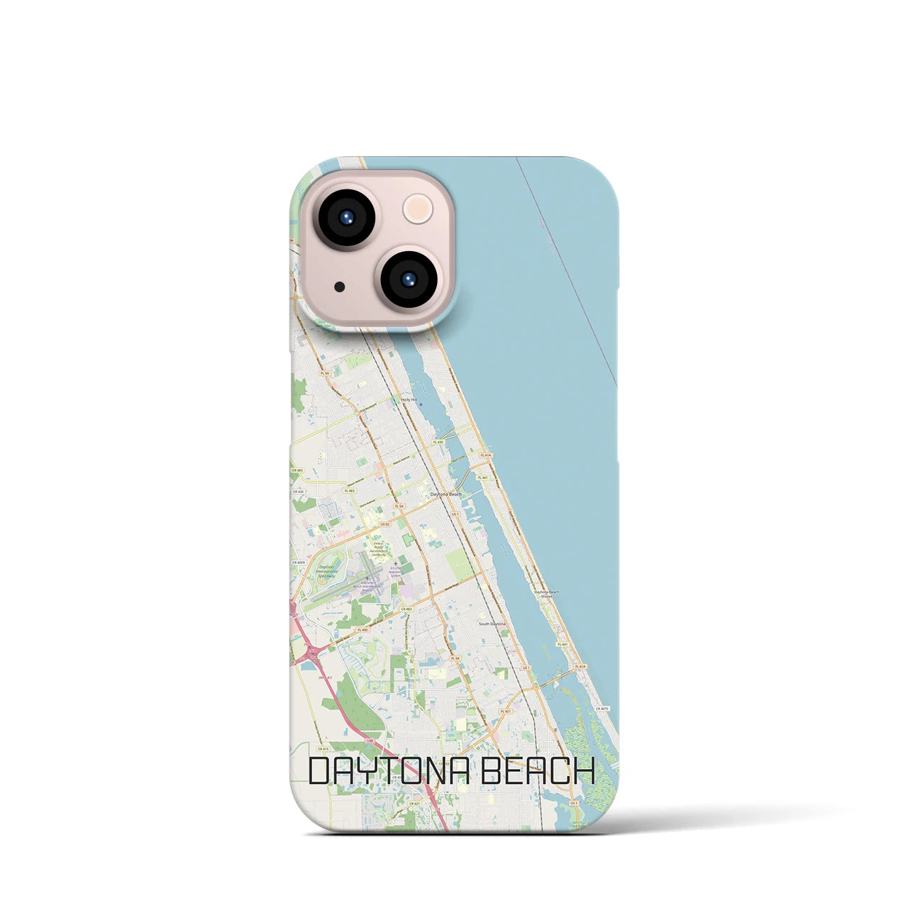 【デイトナビーチ】地図柄iPhoneケース（バックカバータイプ・ナチュラル）iPhone 13 mini 用