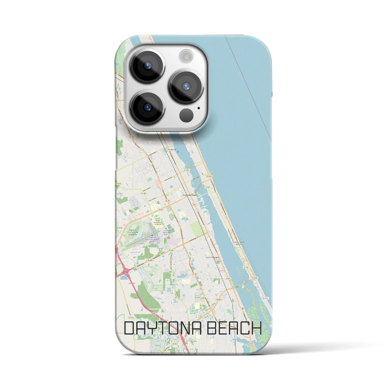 【デイトナビーチ】地図柄iPhoneケース（バックカバータイプ・ナチュラル）iPhone 14 Pro 用