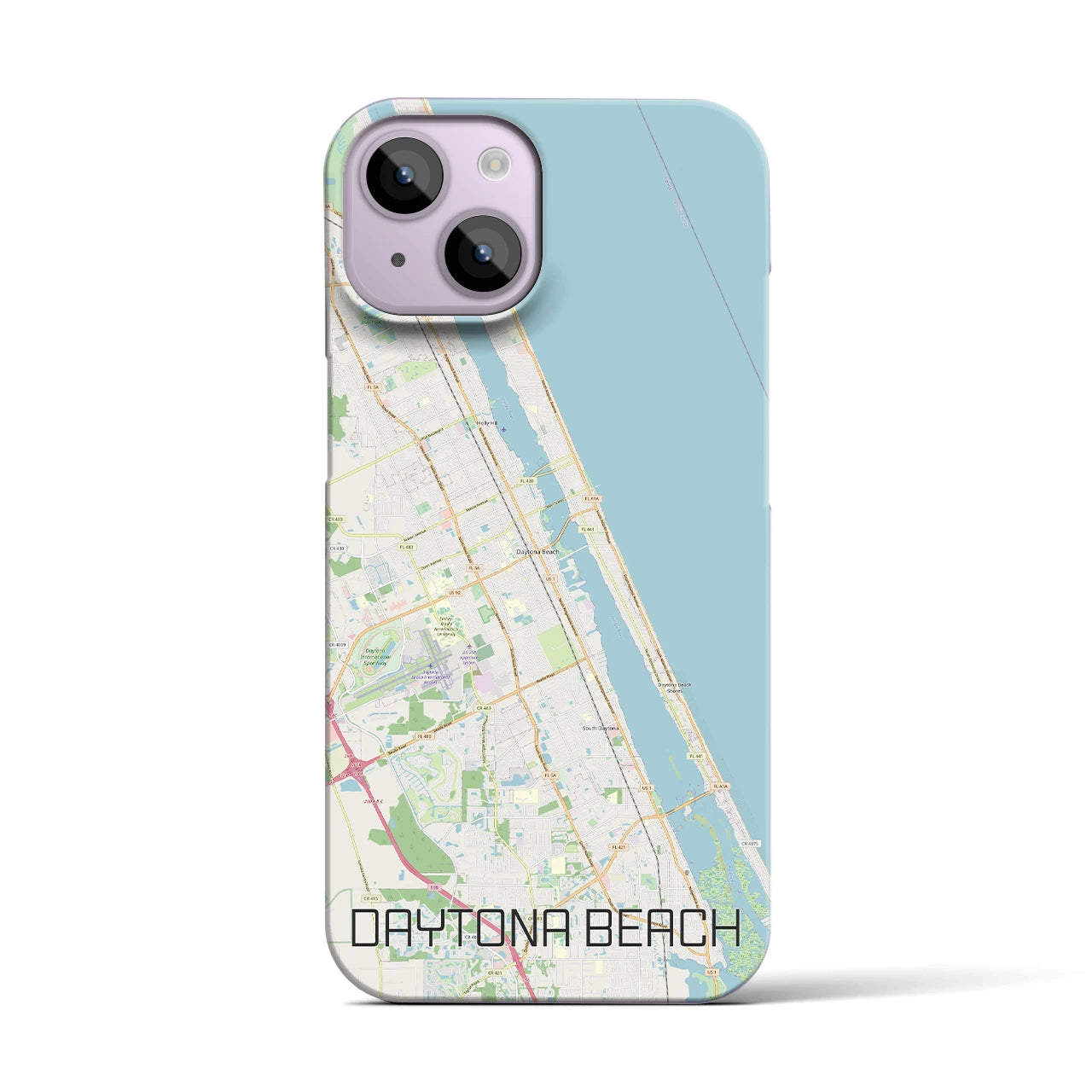 【デイトナビーチ】地図柄iPhoneケース（バックカバータイプ・ナチュラル）iPhone 14 用