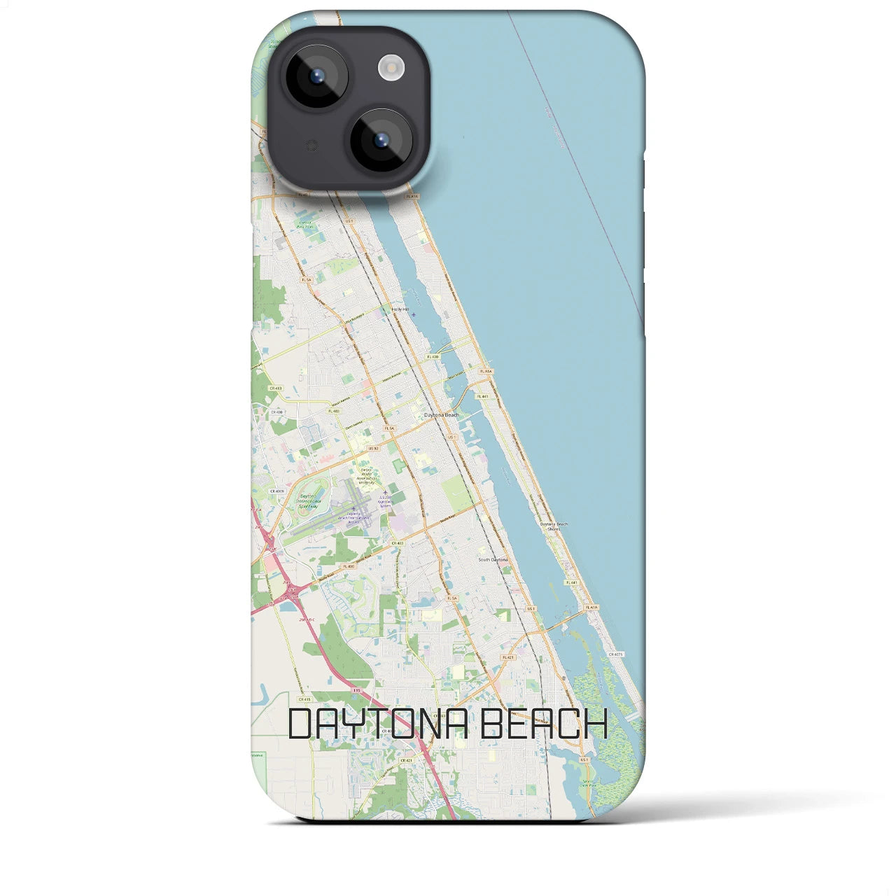 【デイトナビーチ】地図柄iPhoneケース（バックカバータイプ・ナチュラル）iPhone 14 Plus 用