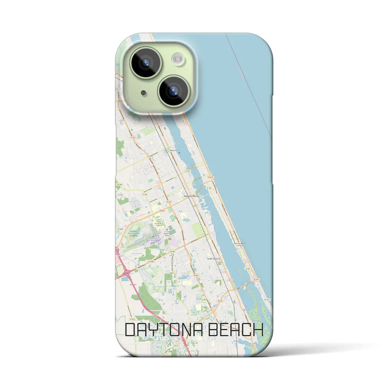 【デイトナビーチ】地図柄iPhoneケース（バックカバータイプ・ナチュラル）iPhone 15 用