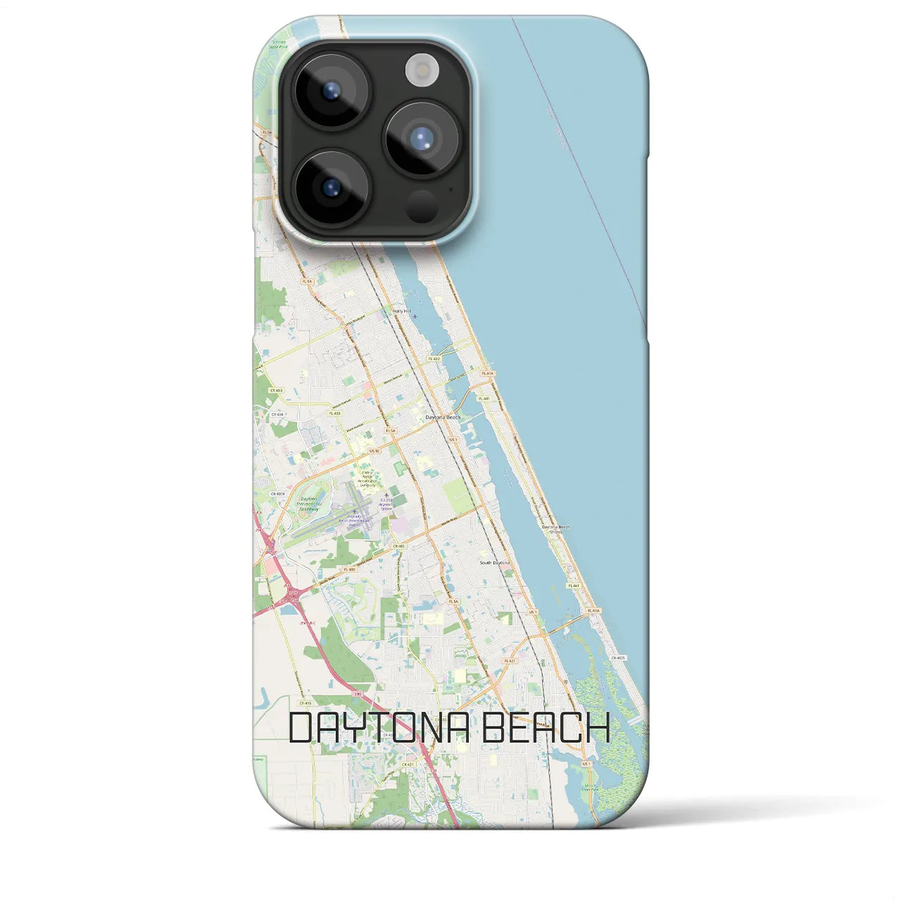【デイトナビーチ】地図柄iPhoneケース（バックカバータイプ・ナチュラル）iPhone 15 Pro Max 用