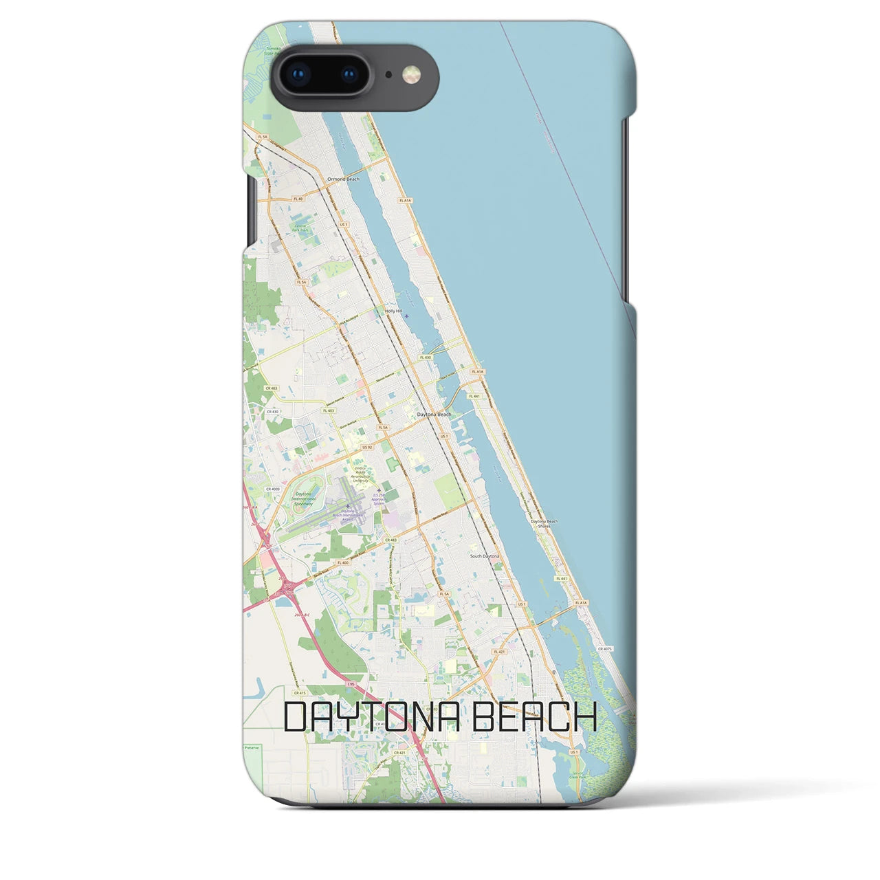 【デイトナビーチ】地図柄iPhoneケース（バックカバータイプ・ナチュラル）iPhone 8Plus /7Plus / 6sPlus / 6Plus 用