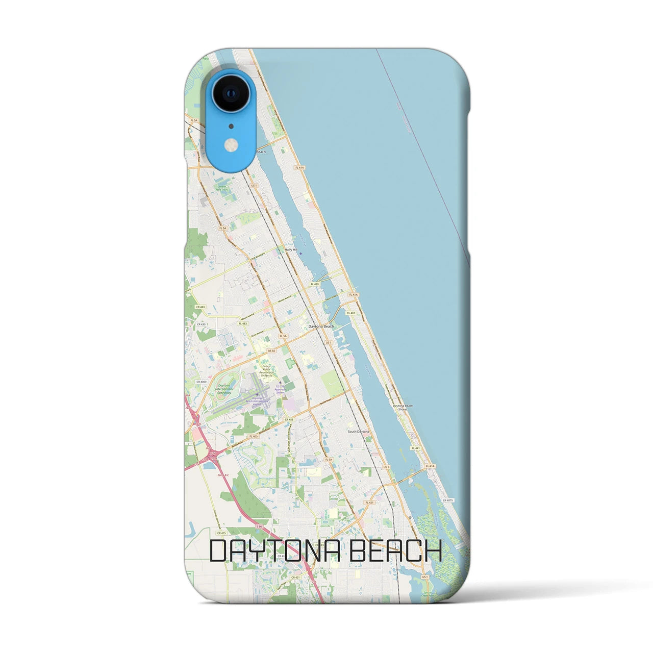 【デイトナビーチ】地図柄iPhoneケース（バックカバータイプ・ナチュラル）iPhone XR 用