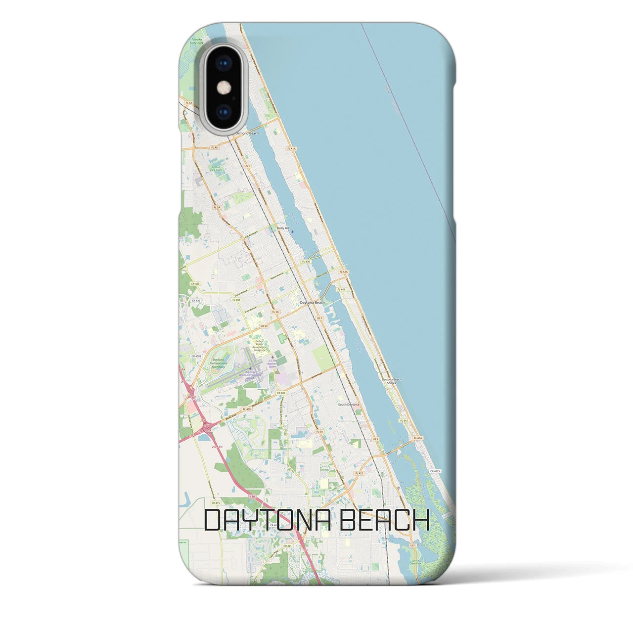 【デイトナビーチ】地図柄iPhoneケース（バックカバータイプ・ナチュラル）iPhone XS Max 用