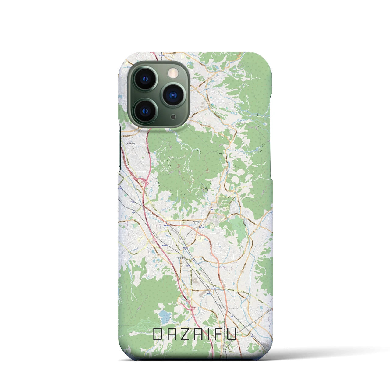 【太宰府】地図柄iPhoneケース（バックカバータイプ・ナチュラル）iPhone 11 Pro 用