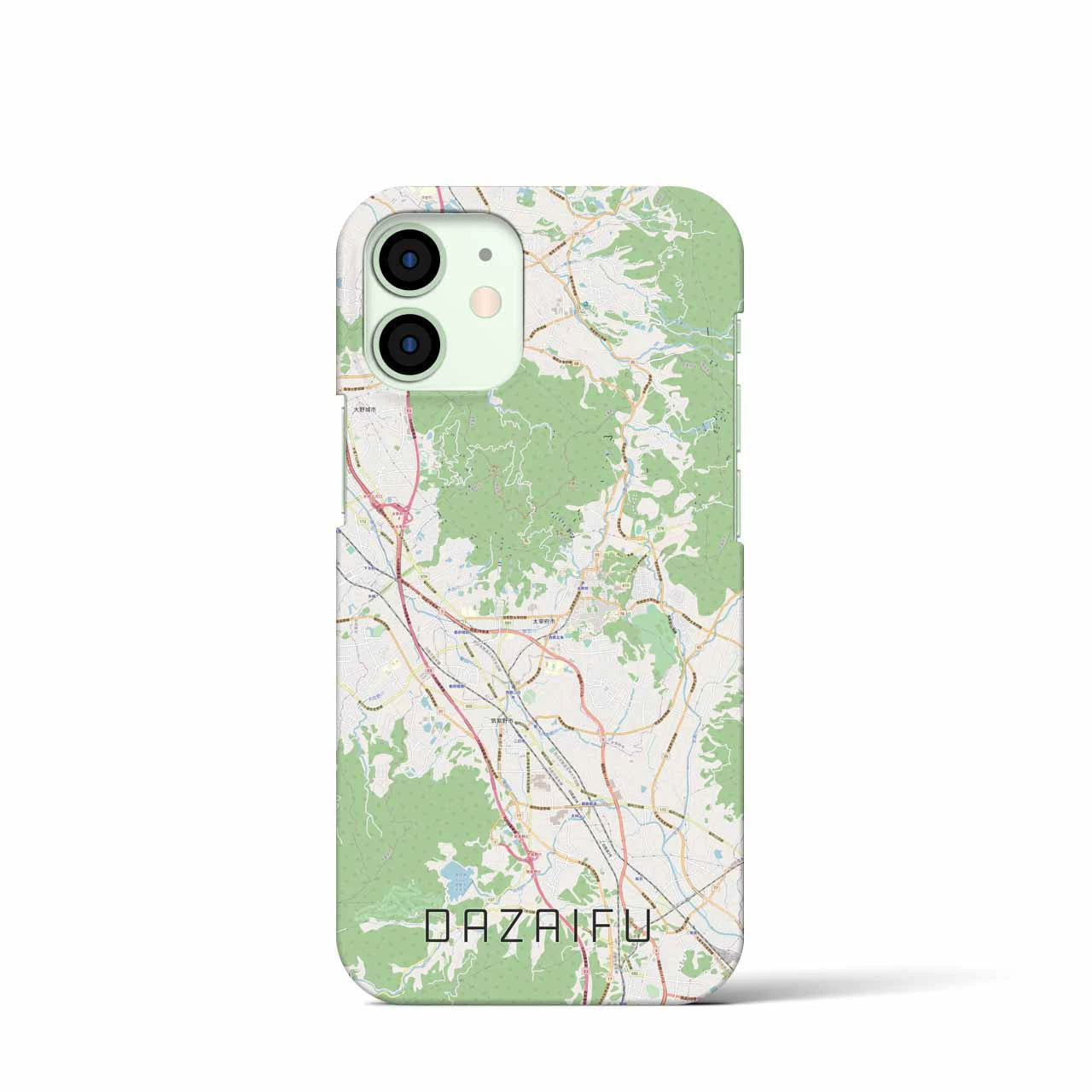 【太宰府】地図柄iPhoneケース（バックカバータイプ・ナチュラル）iPhone 12 mini 用