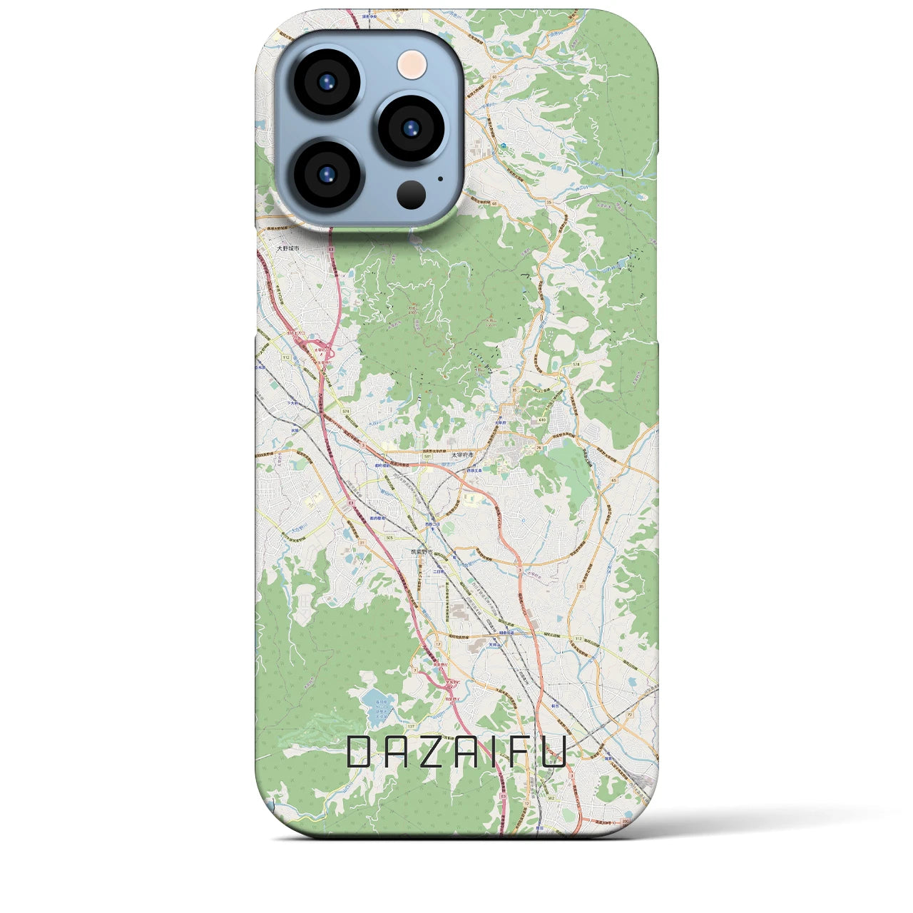 【太宰府】地図柄iPhoneケース（バックカバータイプ・ナチュラル）iPhone 13 Pro Max 用