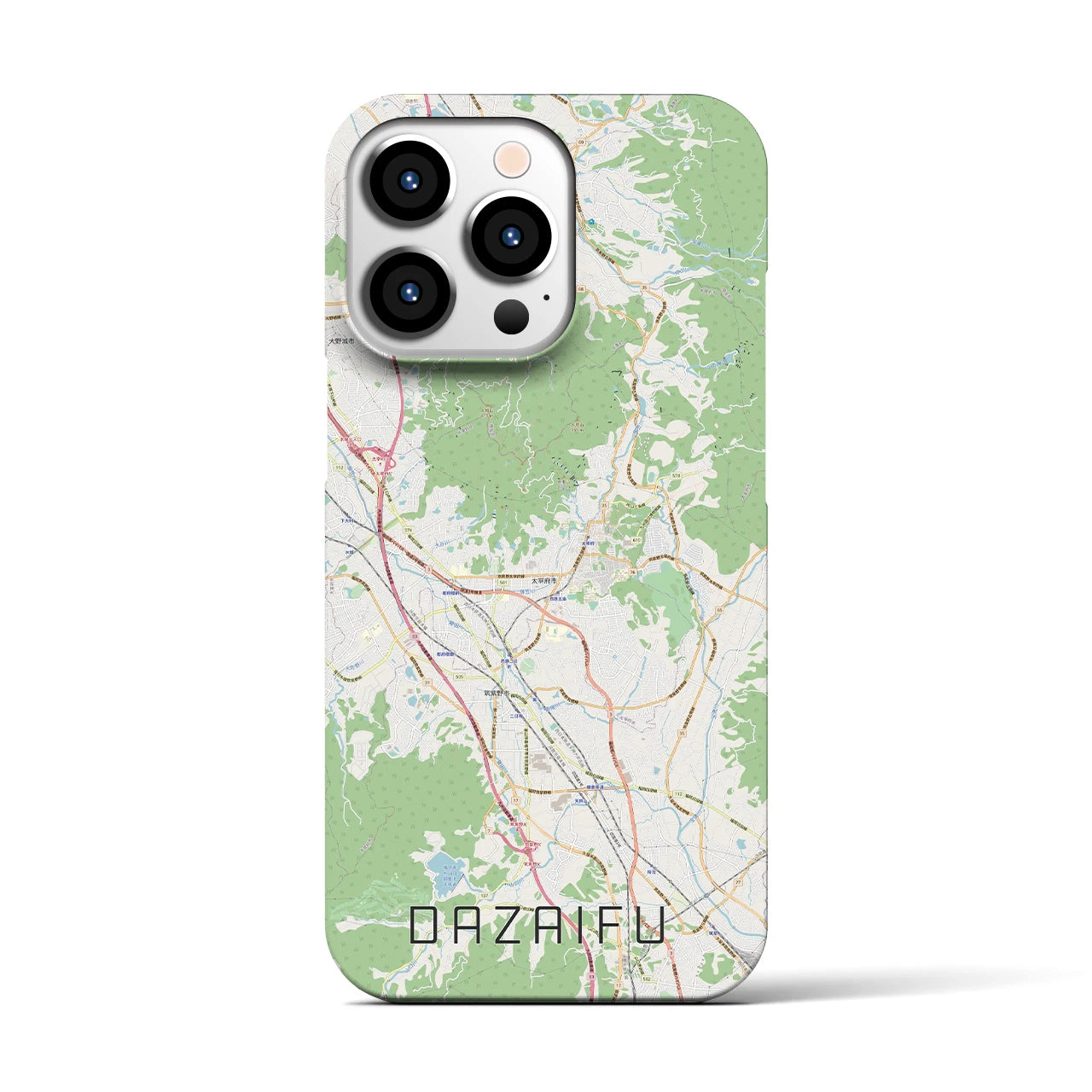 【太宰府】地図柄iPhoneケース（バックカバータイプ・ナチュラル）iPhone 13 Pro 用