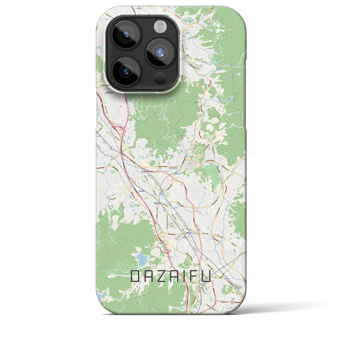 【太宰府】地図柄iPhoneケース（バックカバータイプ・ナチュラル）iPhone 15 Pro Max 用