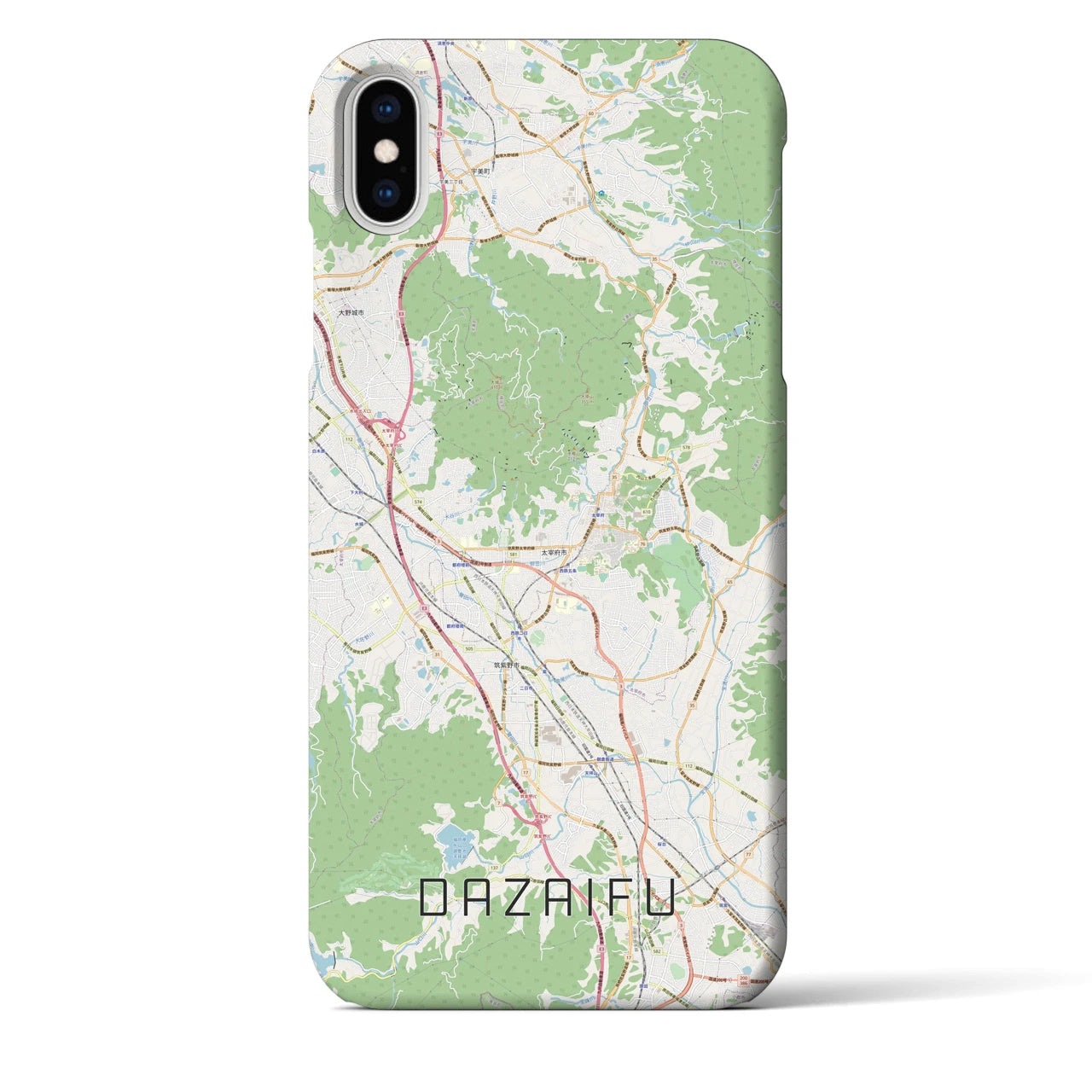 【太宰府】地図柄iPhoneケース（バックカバータイプ・ナチュラル）iPhone XS Max 用