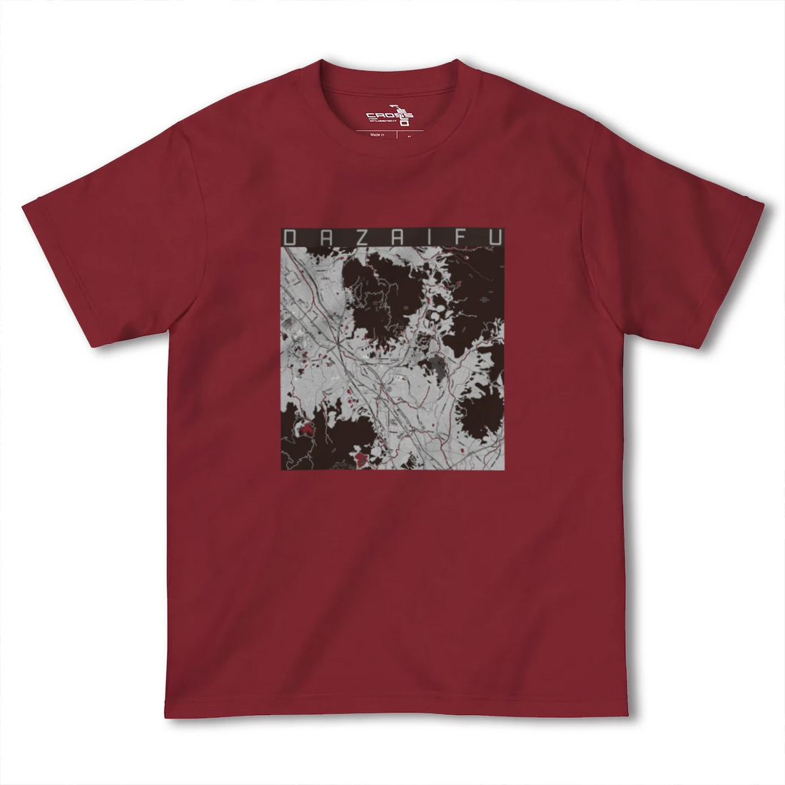 【太宰府(福岡県)】地図柄ヘビーウェイトTシャツ