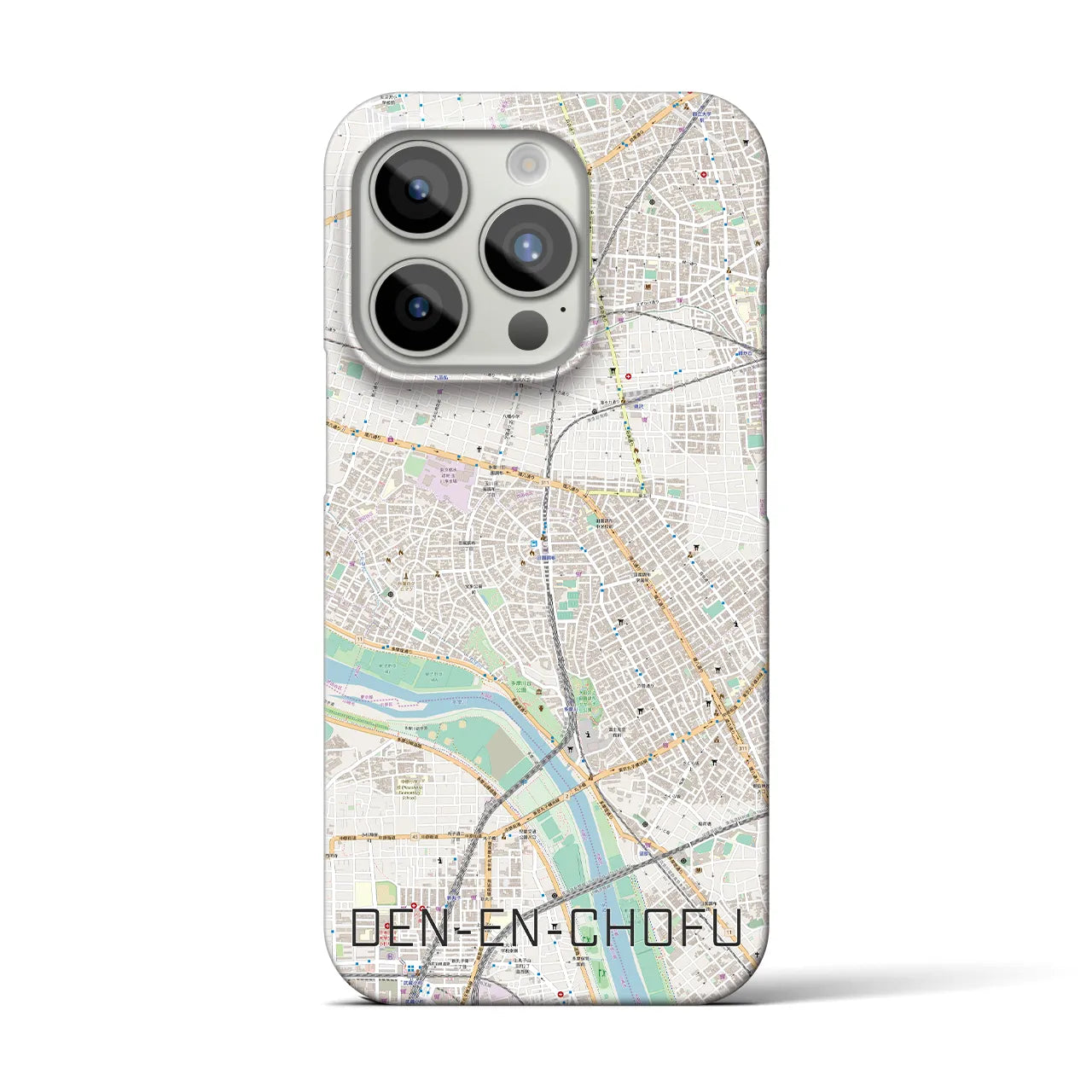 【田園調布】地図柄iPhoneケース（バックカバータイプ・ナチュラル）iPhone 15 Pro 用