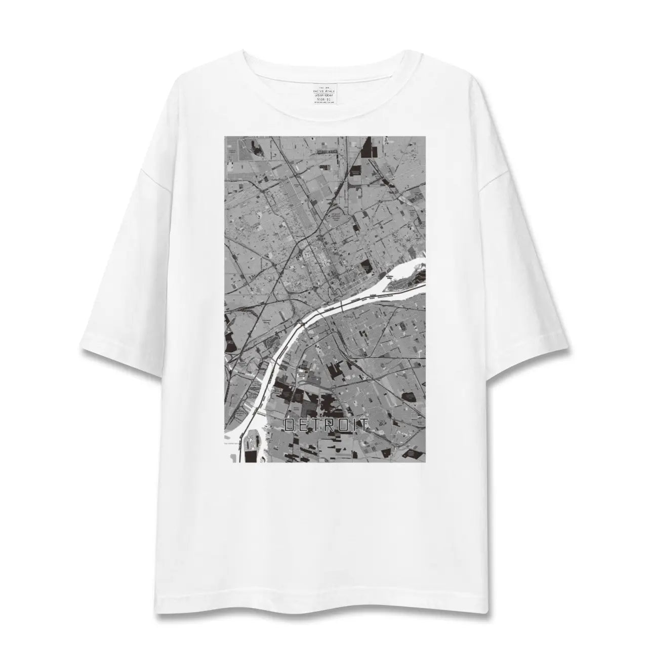 【デトロイト（アメリカ）】地図柄ビッグシルエットTシャツ