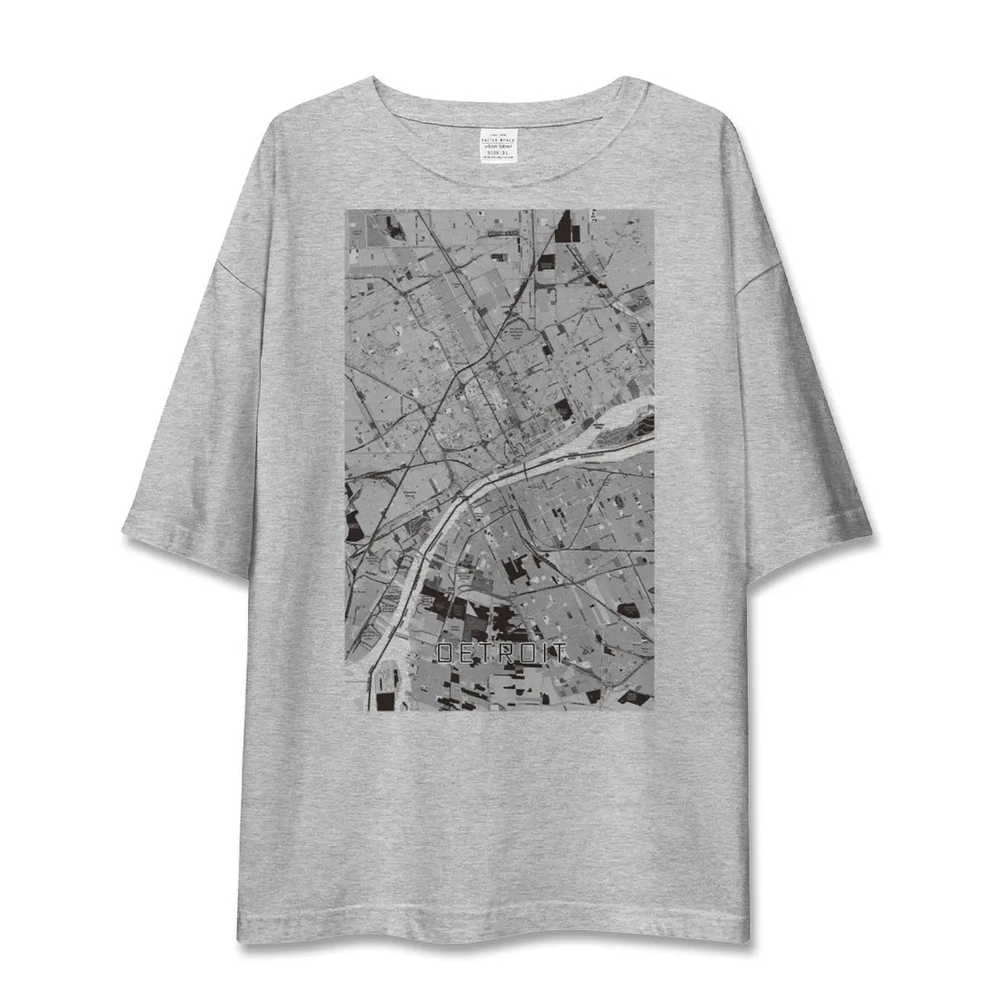 【デトロイト（アメリカ）】地図柄ビッグシルエットTシャツ
