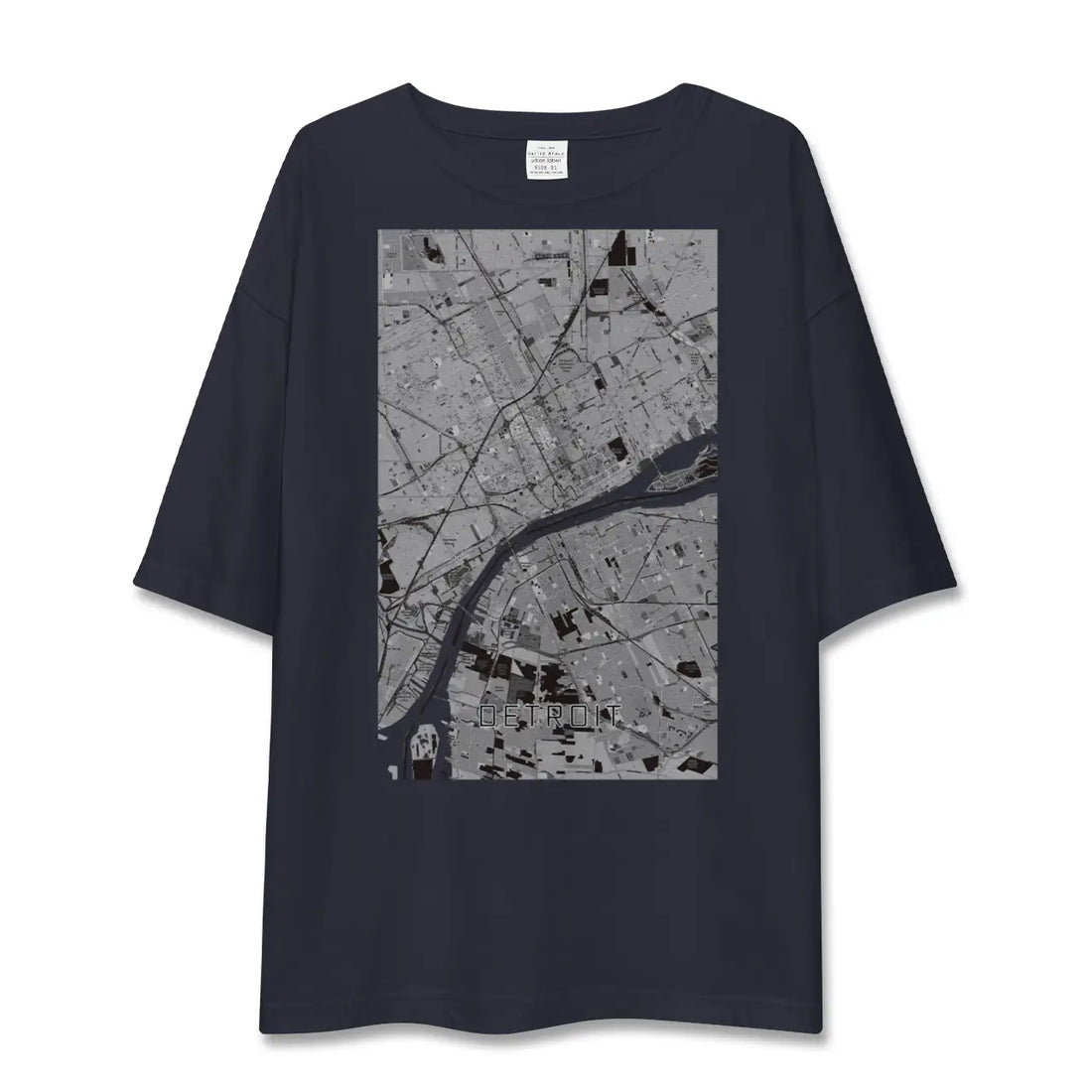 【デトロイト（アメリカ）】地図柄ビッグシルエットTシャツ