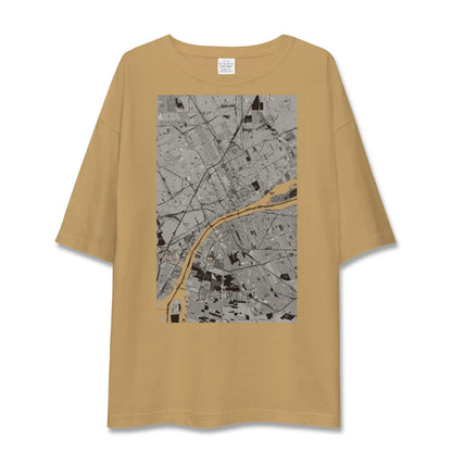【デトロイト（アメリカ）】地図柄ビッグシルエットTシャツ