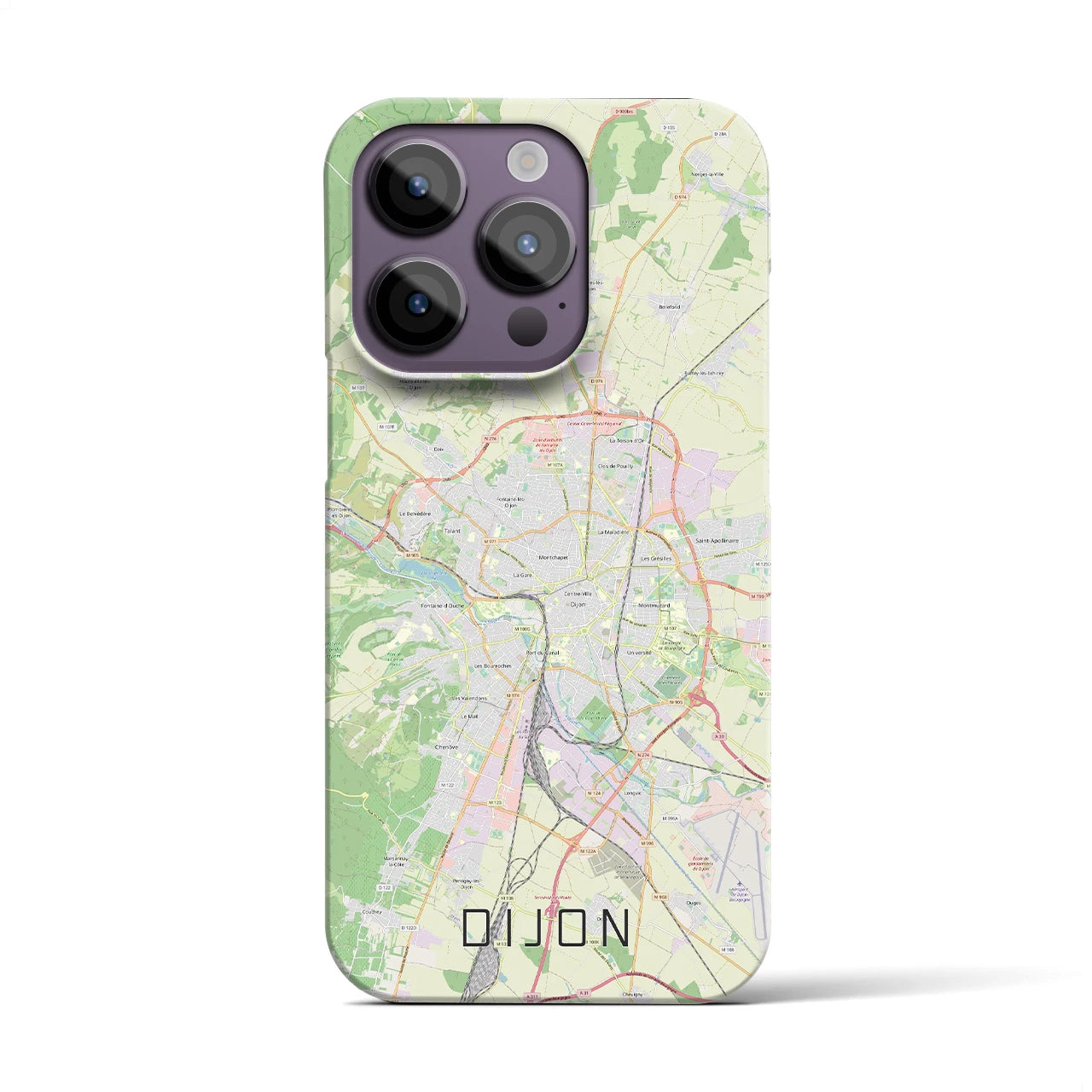 【ディジョン】地図柄iPhoneケース（バックカバータイプ・ナチュラル）iPhone 14 Pro 用