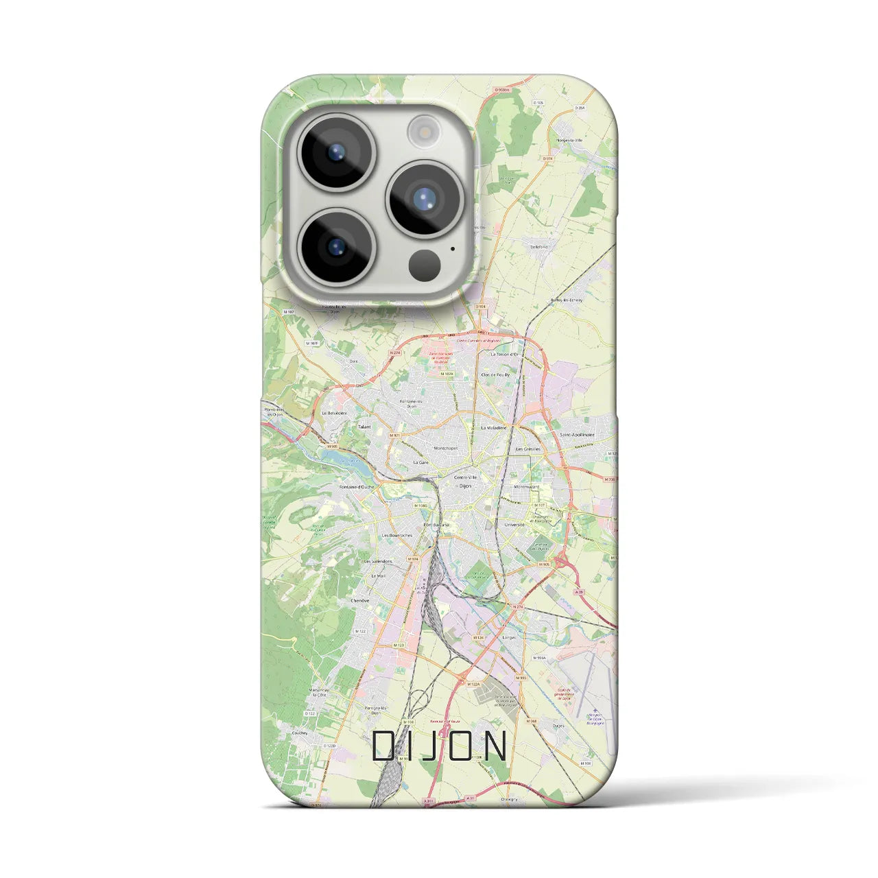 【ディジョン】地図柄iPhoneケース（バックカバータイプ・ナチュラル）iPhone 15 Pro 用