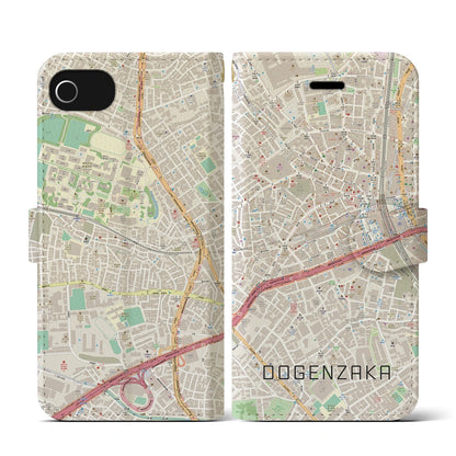 【道玄坂（東京都）】地図柄iPhoneケース（手帳タイプ）ナチュラル・iPhone SE（第3 / 第2世代） / 8 / 7 / 6s / 6 用