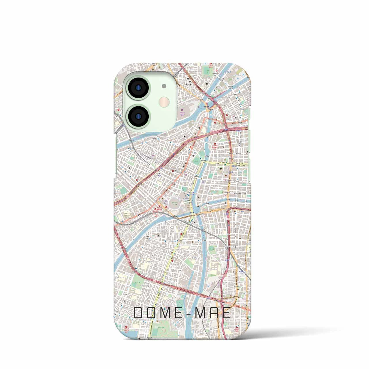 【ドーム前】地図柄iPhoneケース（バックカバータイプ・ナチュラル）iPhone 12 mini 用