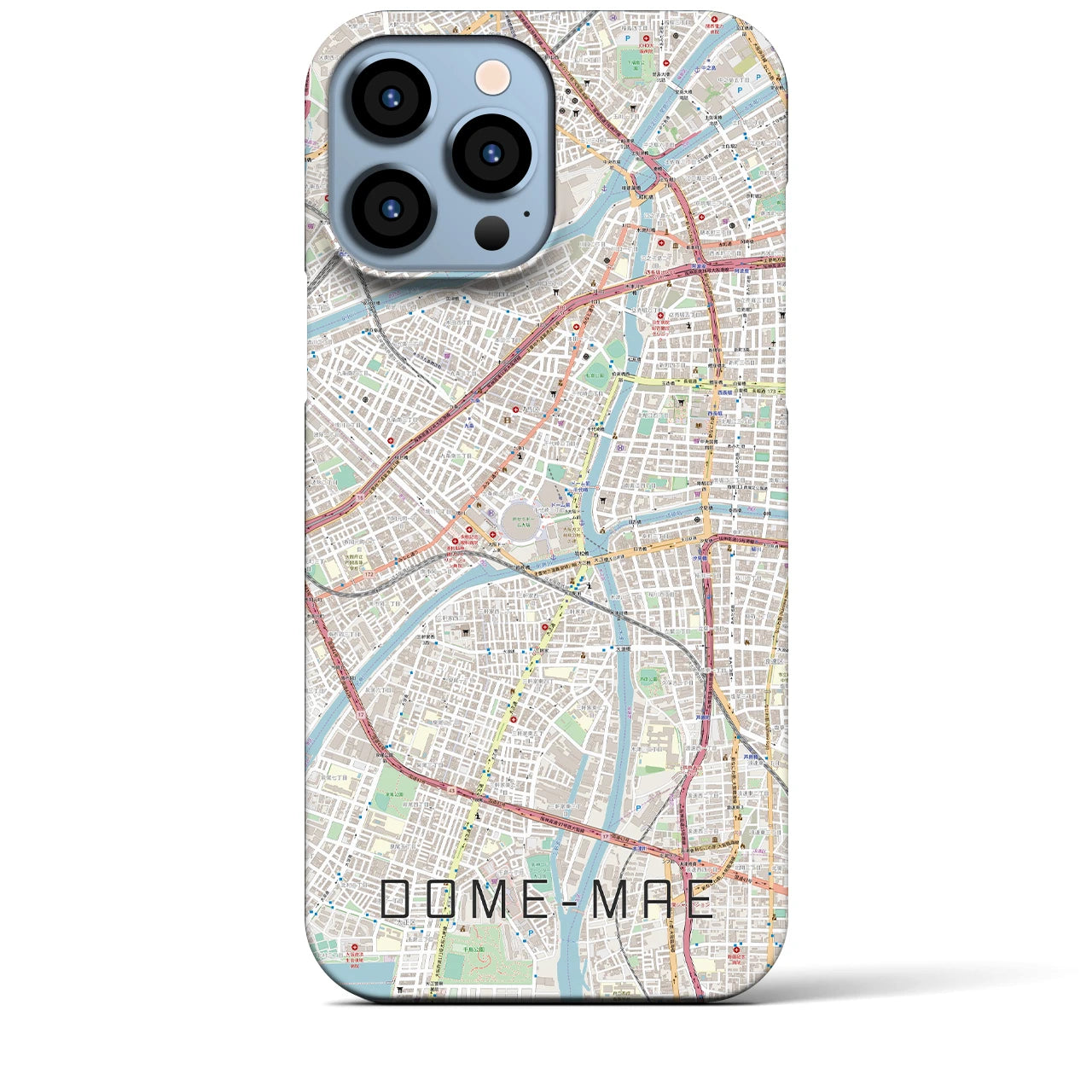 【ドーム前】地図柄iPhoneケース（バックカバータイプ・ナチュラル）iPhone 13 Pro Max 用