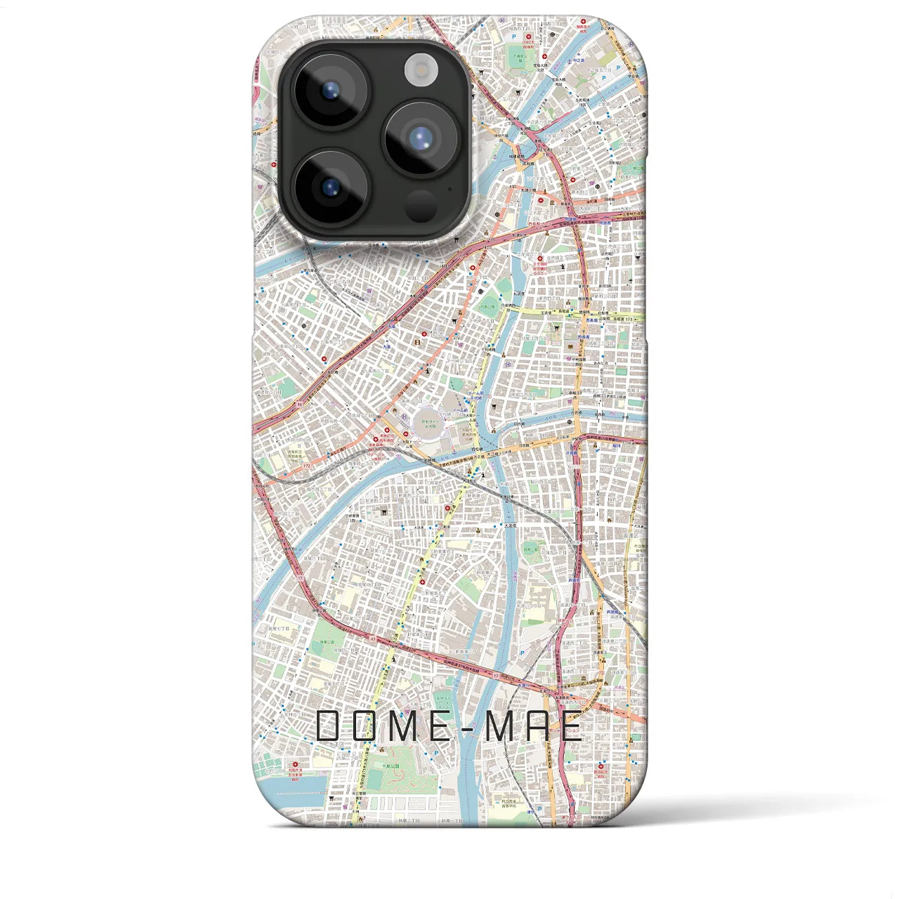 【ドーム前】地図柄iPhoneケース（バックカバータイプ・ナチュラル）iPhone 15 Pro Max 用