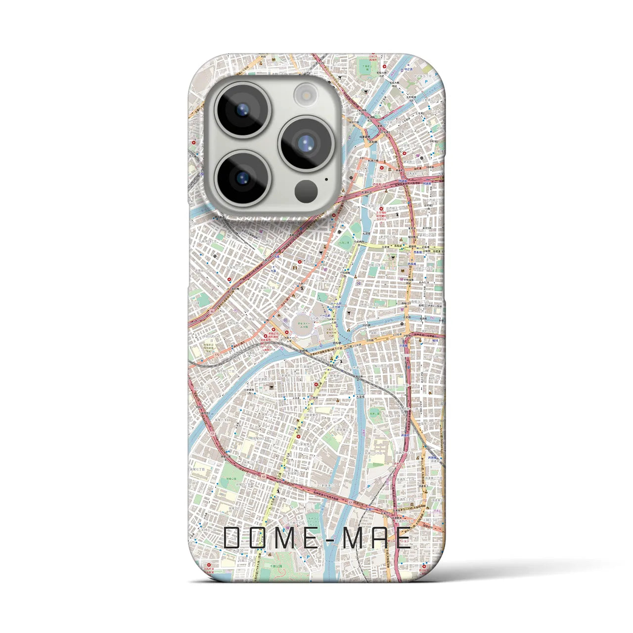 【ドーム前】地図柄iPhoneケース（バックカバータイプ・ナチュラル）iPhone 15 Pro 用