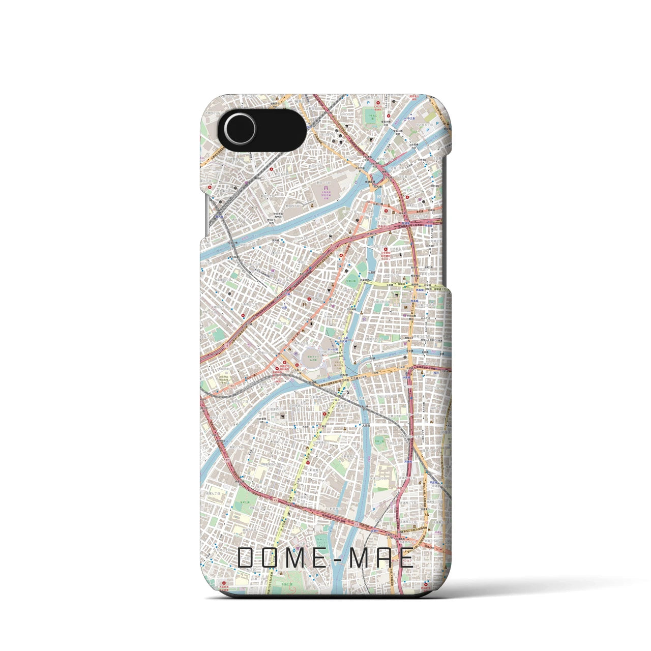 【ドーム前】地図柄iPhoneケース（バックカバータイプ・ナチュラル）iPhone SE（第3 / 第2世代） / 8 / 7 / 6s / 6 用