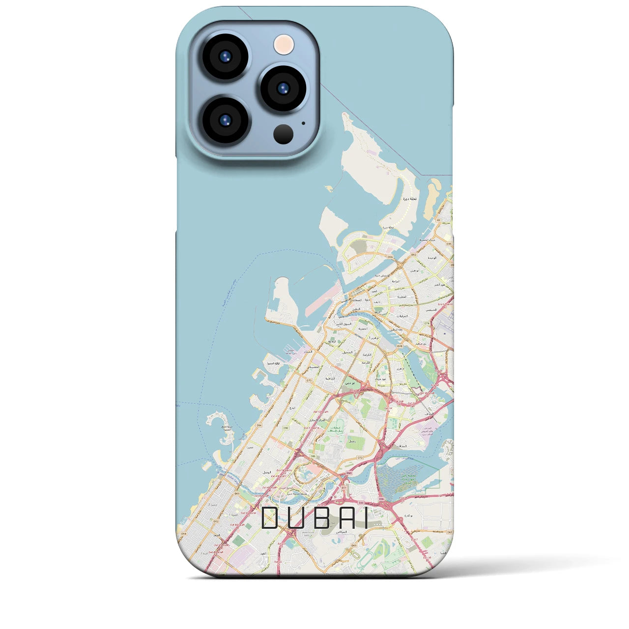【ドバイ】地図柄iPhoneケース（バックカバータイプ・ナチュラル）iPhone 13 Pro Max 用