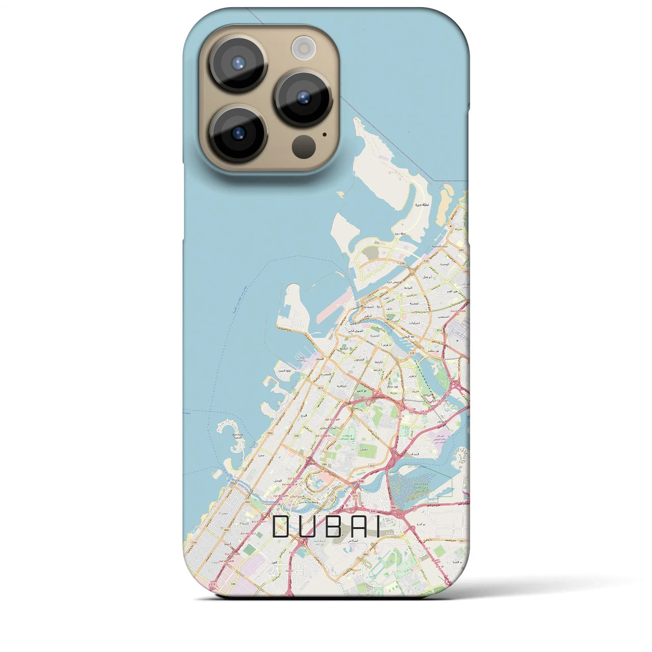 【ドバイ】地図柄iPhoneケース（バックカバータイプ・ナチュラル）iPhone 14 Pro Max 用