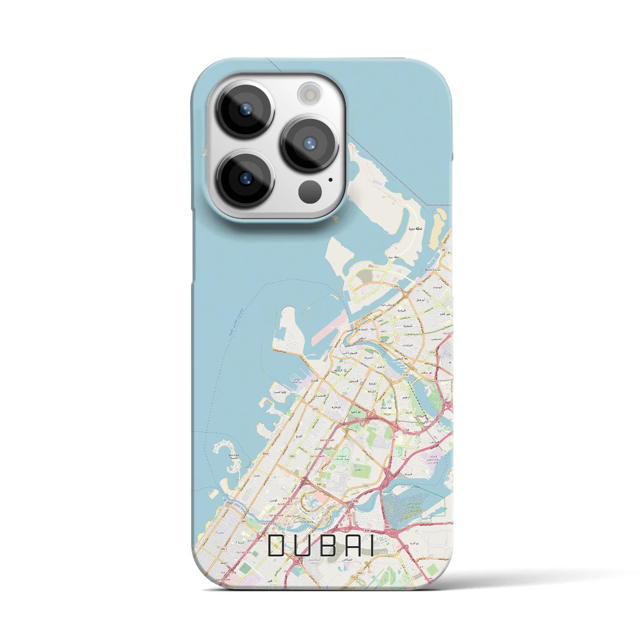 【ドバイ】地図柄iPhoneケース（バックカバータイプ・ナチュラル）iPhone 14 Pro 用
